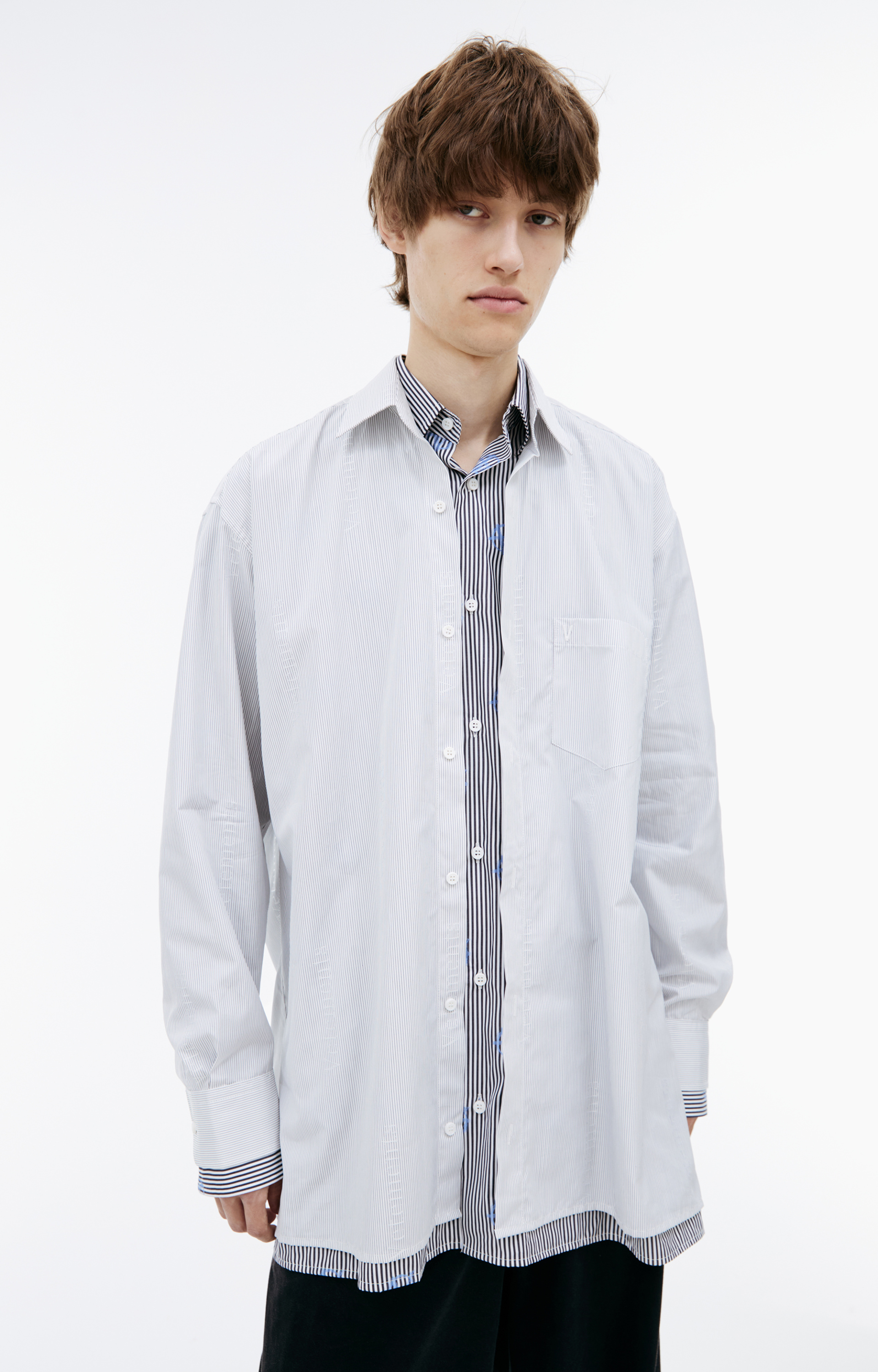 VETEMENTS Двухслойная рубашка в полоску