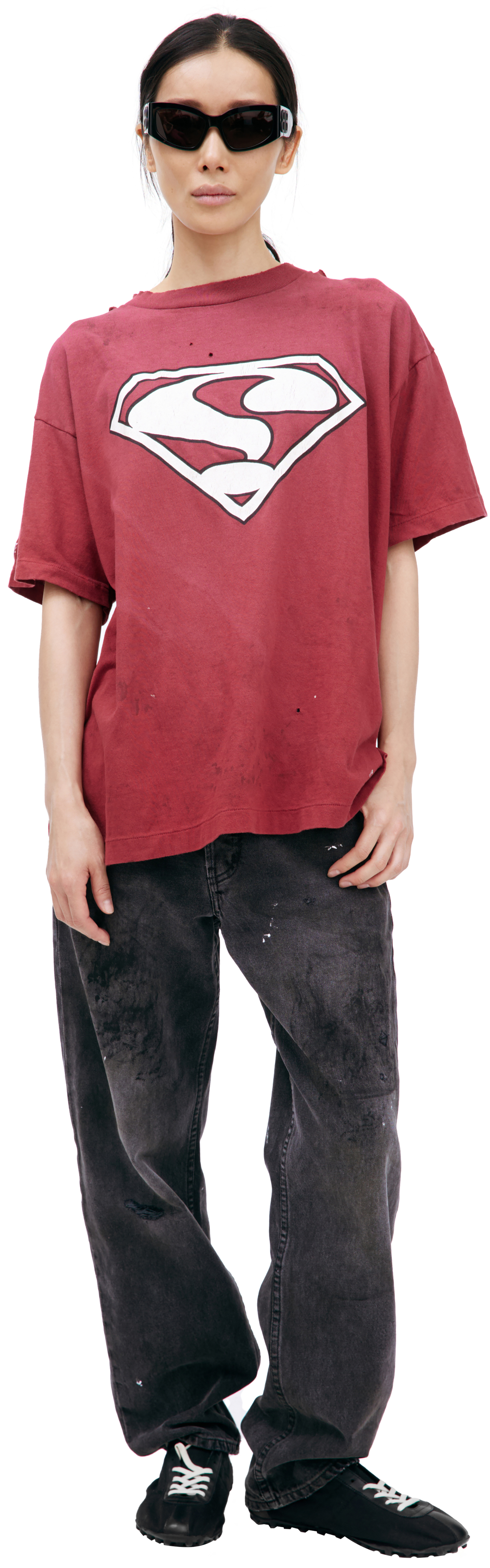 Saint Mxxxxxx Красная футболка с принтом