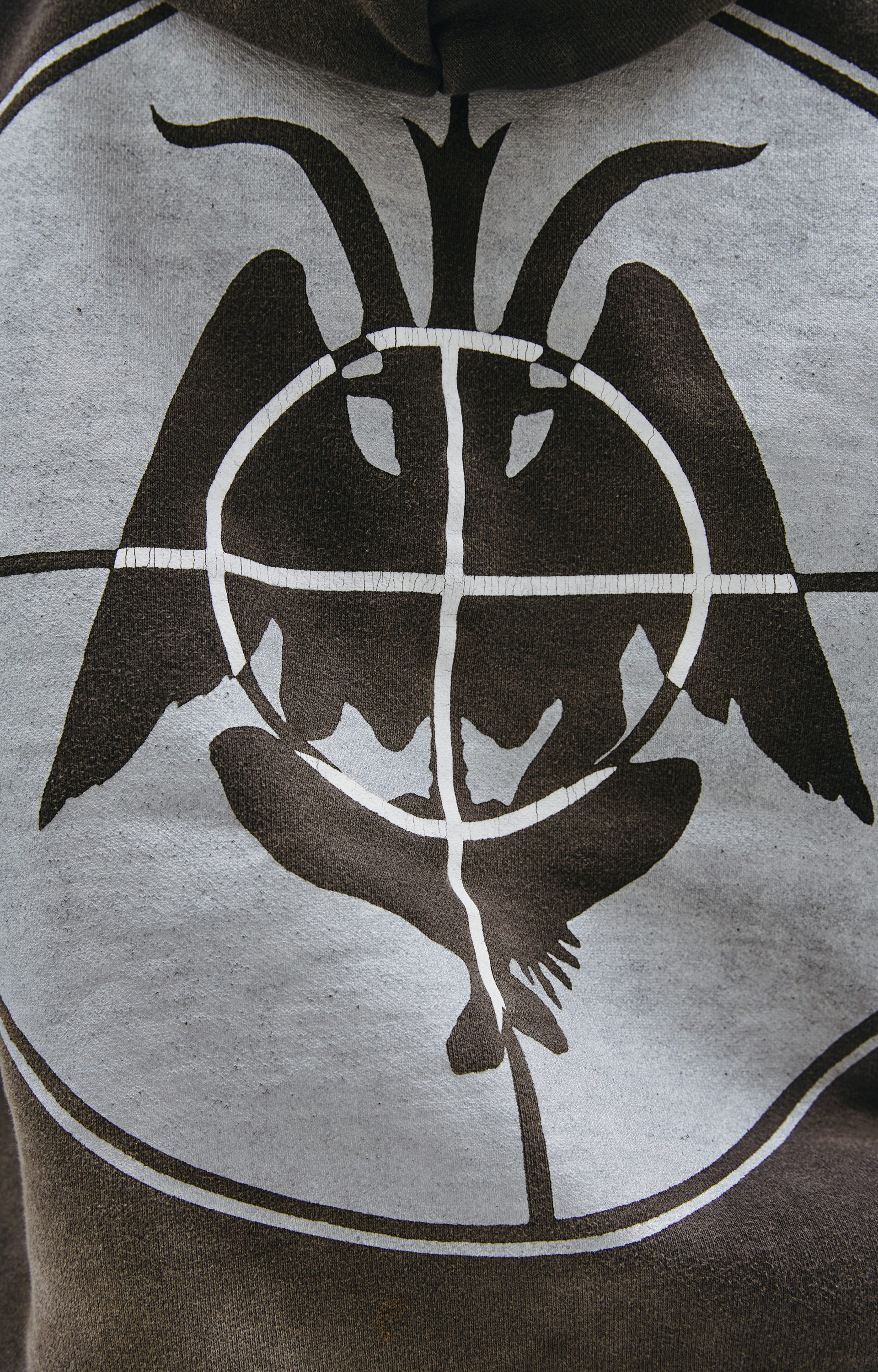 Saint Michael Выцветшее худи с рваными рукавами