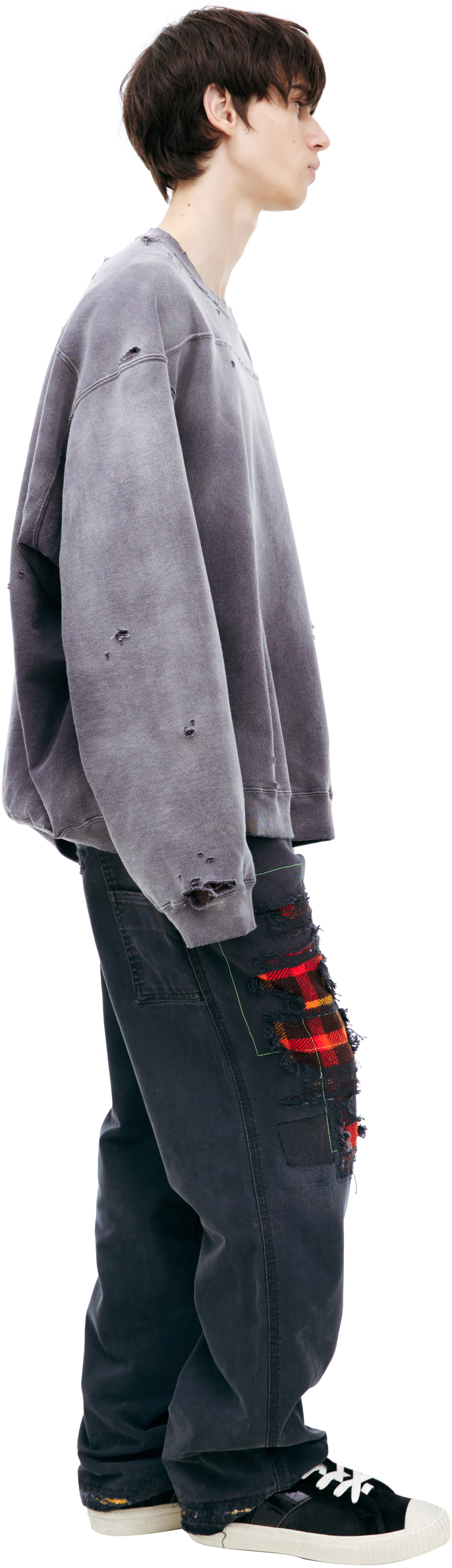 Maison Mihara Yasuhiro Свитшот с эффектом потертостей