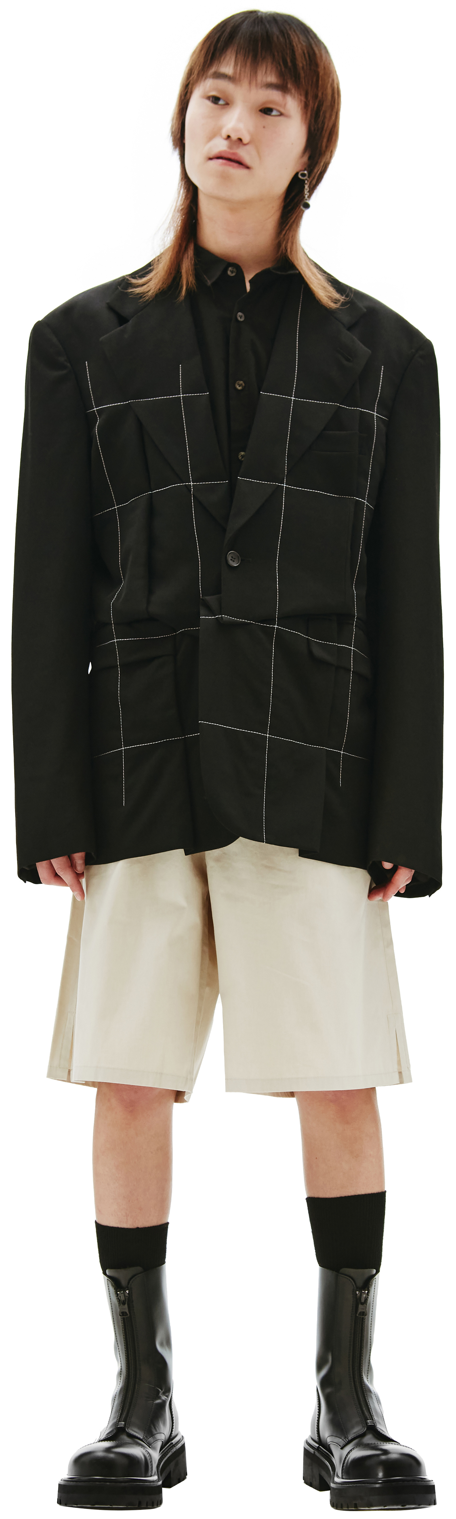 Comme des Garcons Homme plus Черный пиджак из шерсти