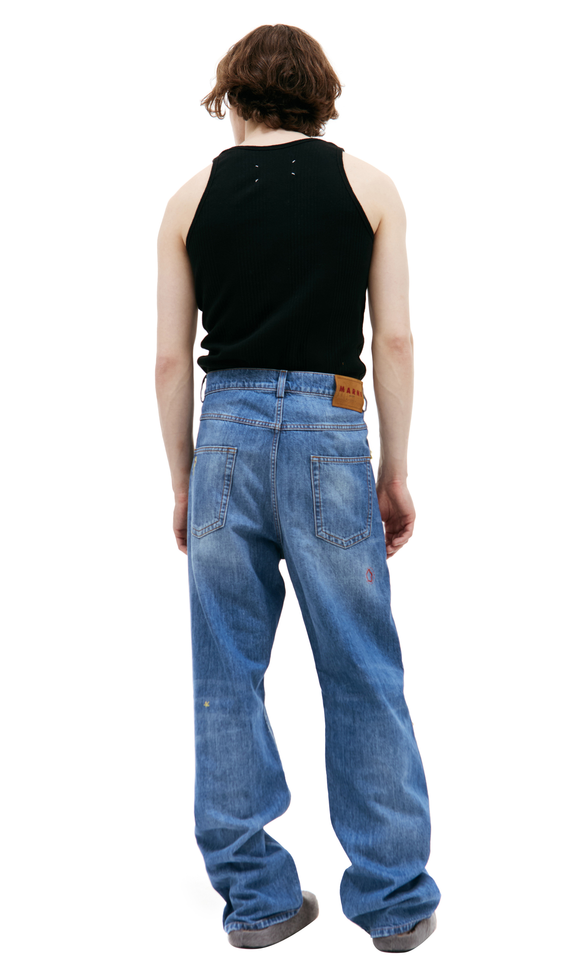 Marni Синие джинсы с патчами