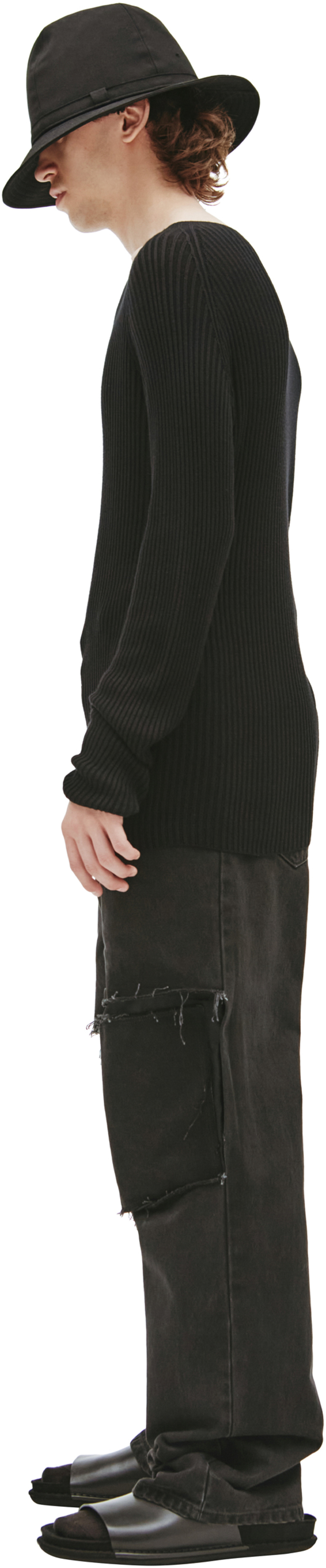 Yohji Yamamoto Свитер-лапша с круглым вырезом