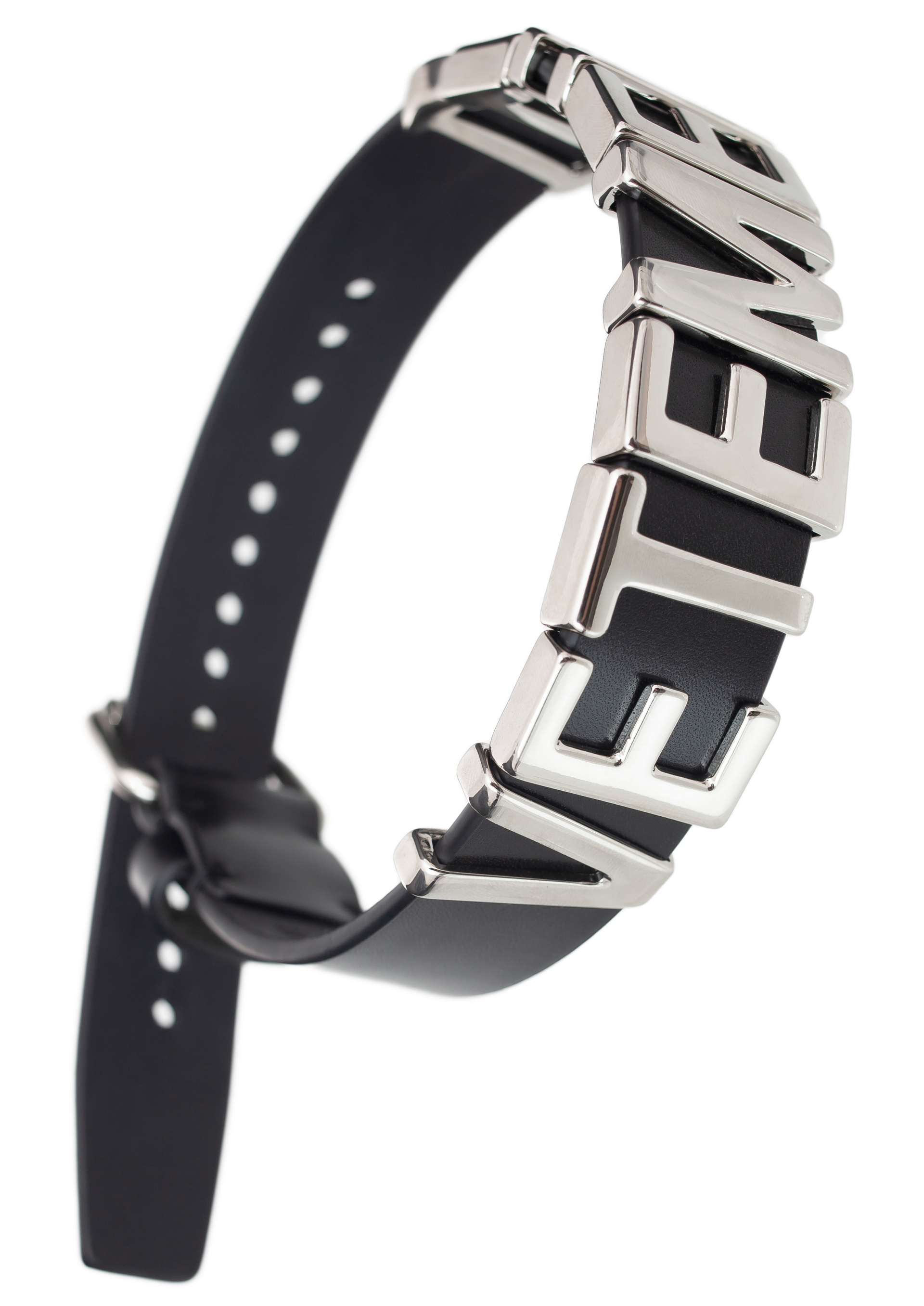 VETEMENTS Кожаный чокер с металлическими буквами