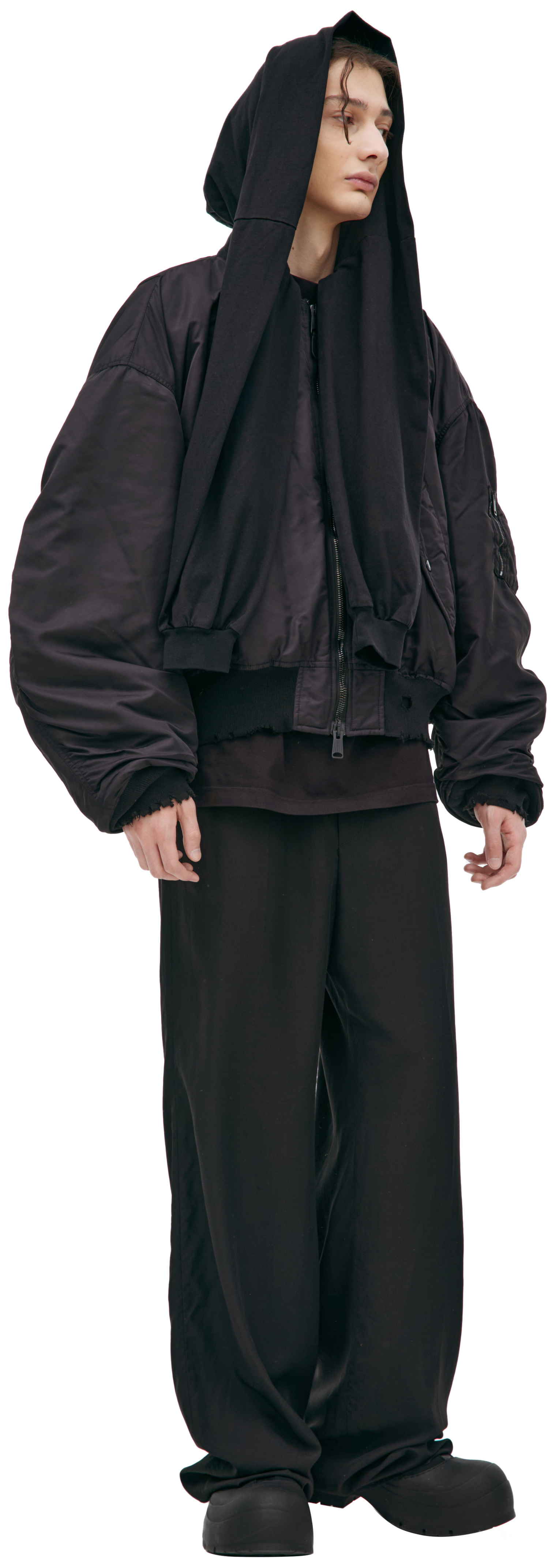 Balenciaga Бомбер с вшитым шарфом