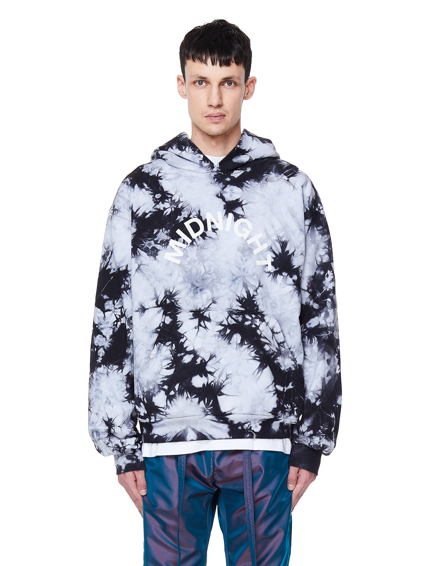 Midnight Studios Хлопковая худи с эффектом Tie-Dye