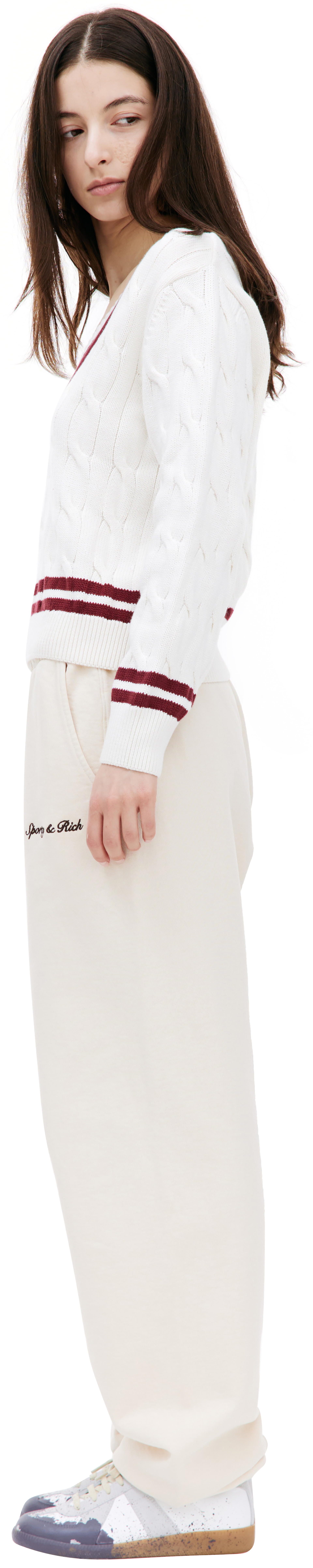 SPORTY & RICH Свитер SRC с V-вырезом