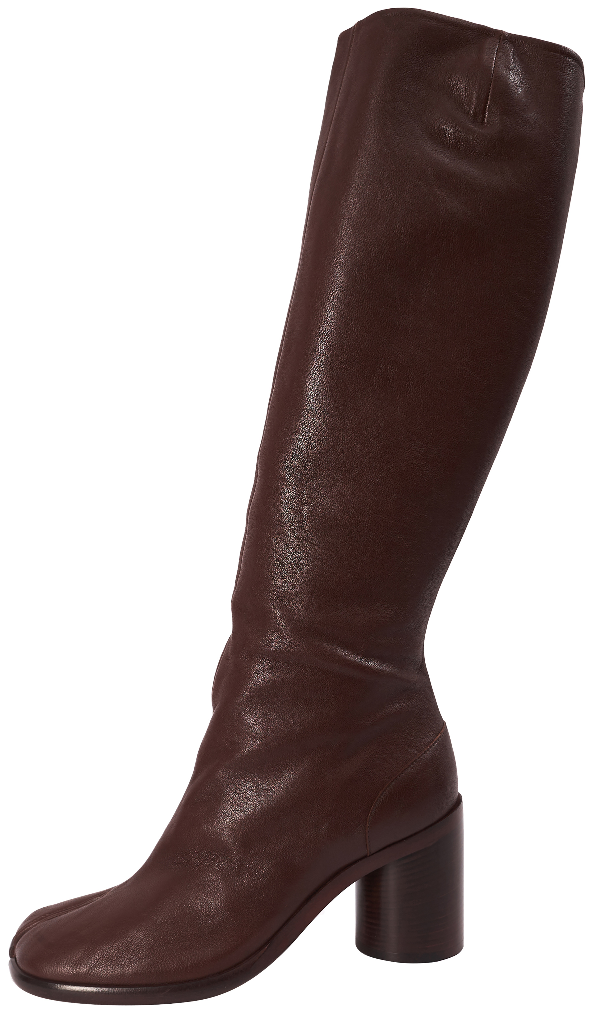 Maison Margiela Бордовые кожаные сапоги Tabi