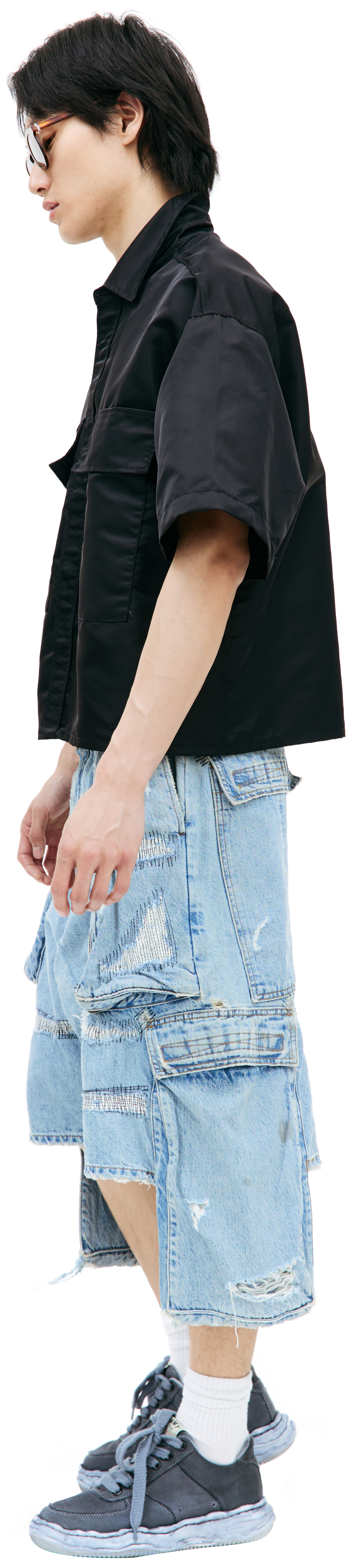 B1ARCHIVE Черная рубашка с коротким рукавом