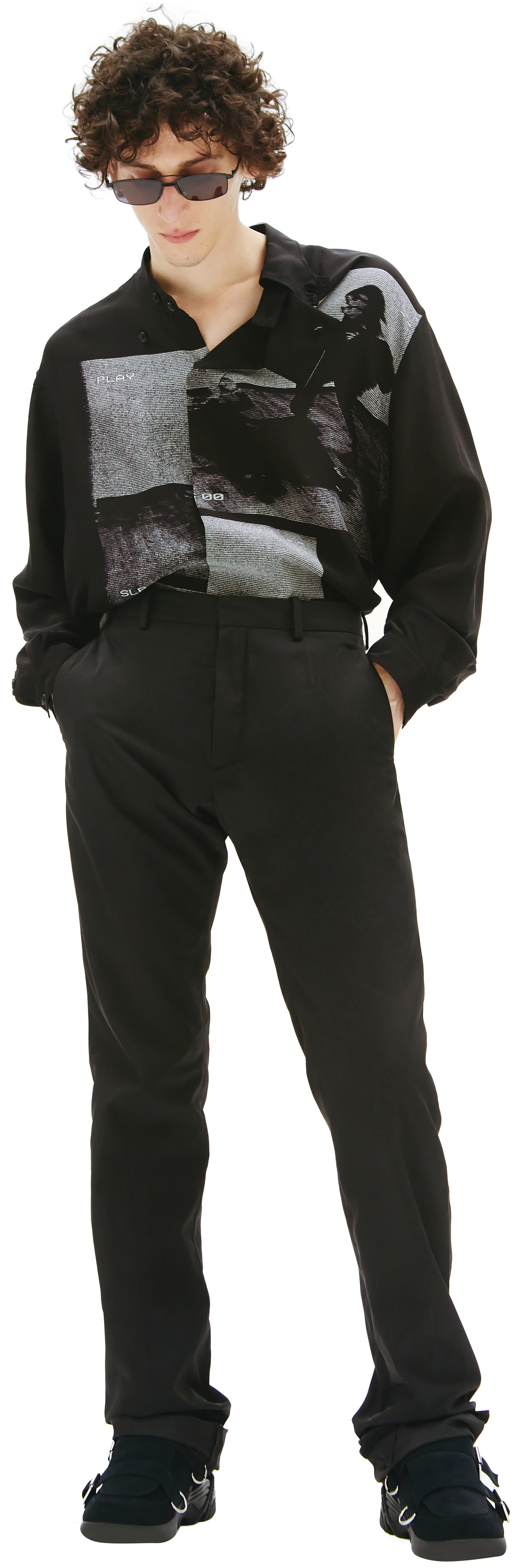 Raf Simons Черные расклешенные брюки