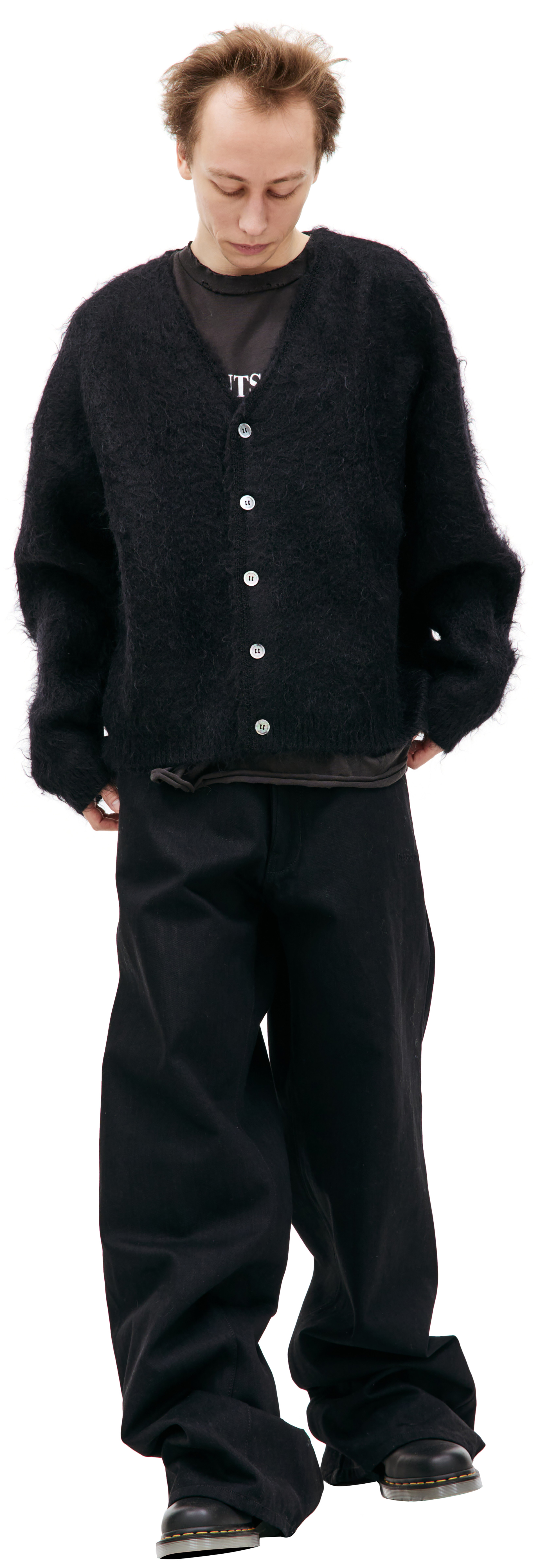 Saint Michael Черный кардиган с перламутровыми пуговицами