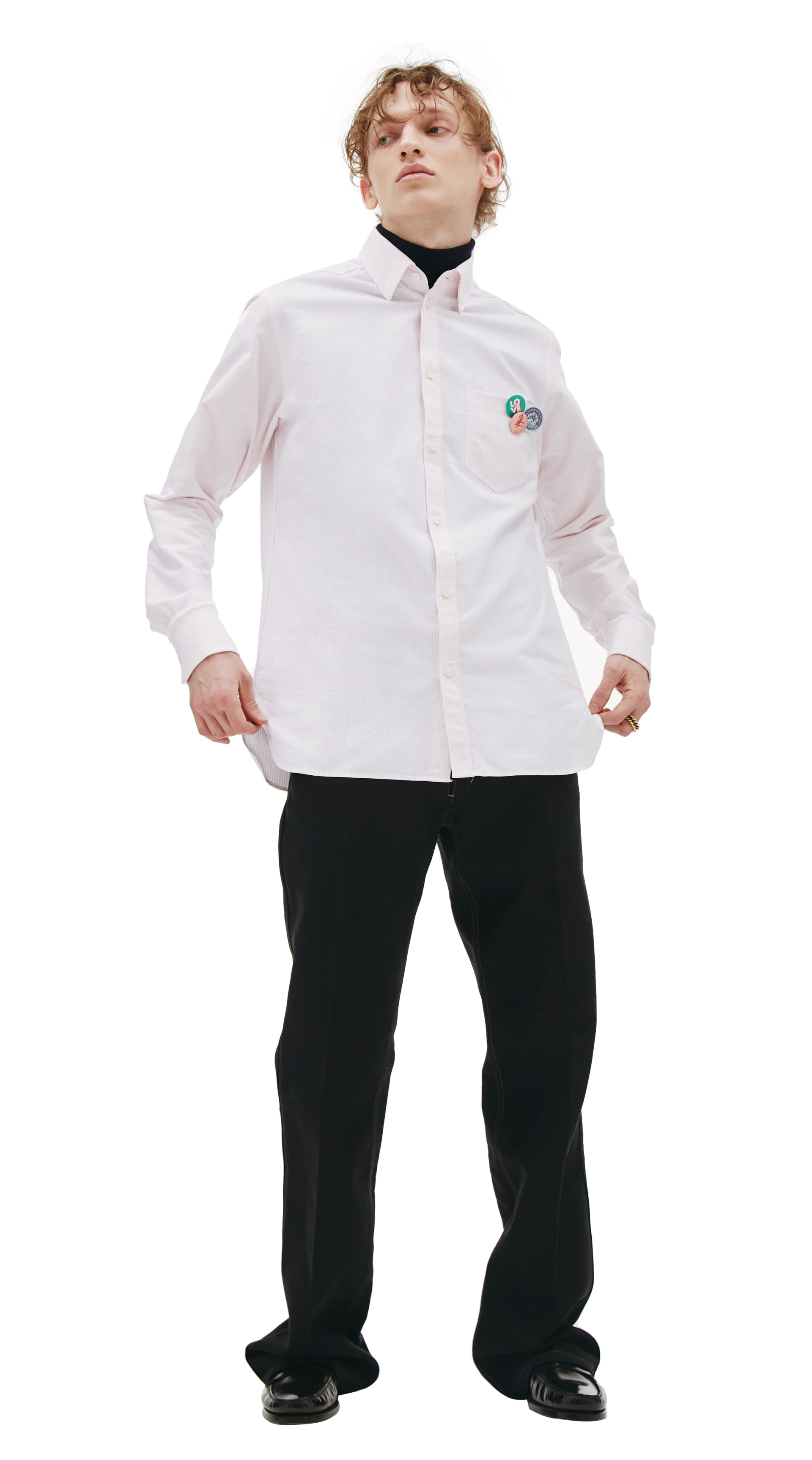 Golden Goose Рубашка в полоску со значками