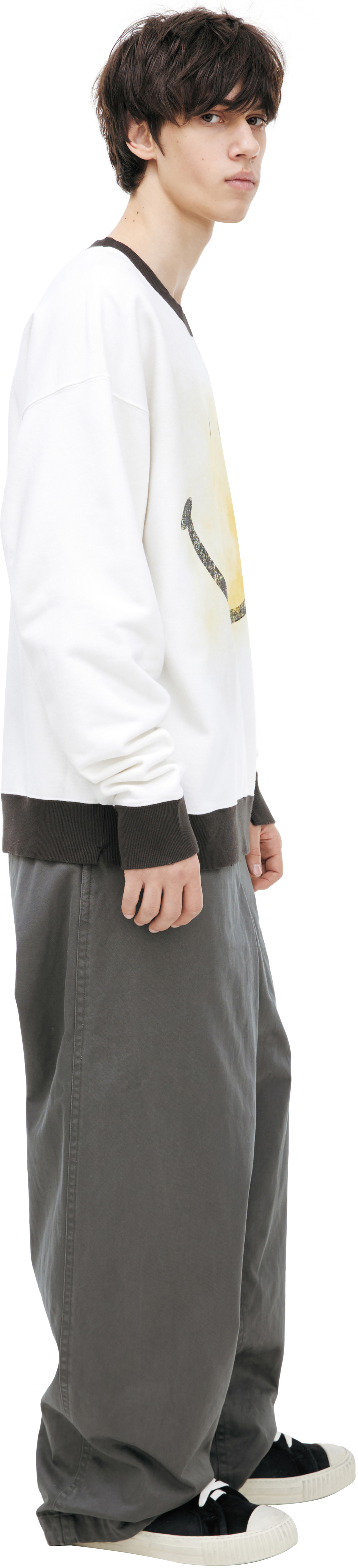 Maison Mihara Yasuhiro Белый свитшот с принтом