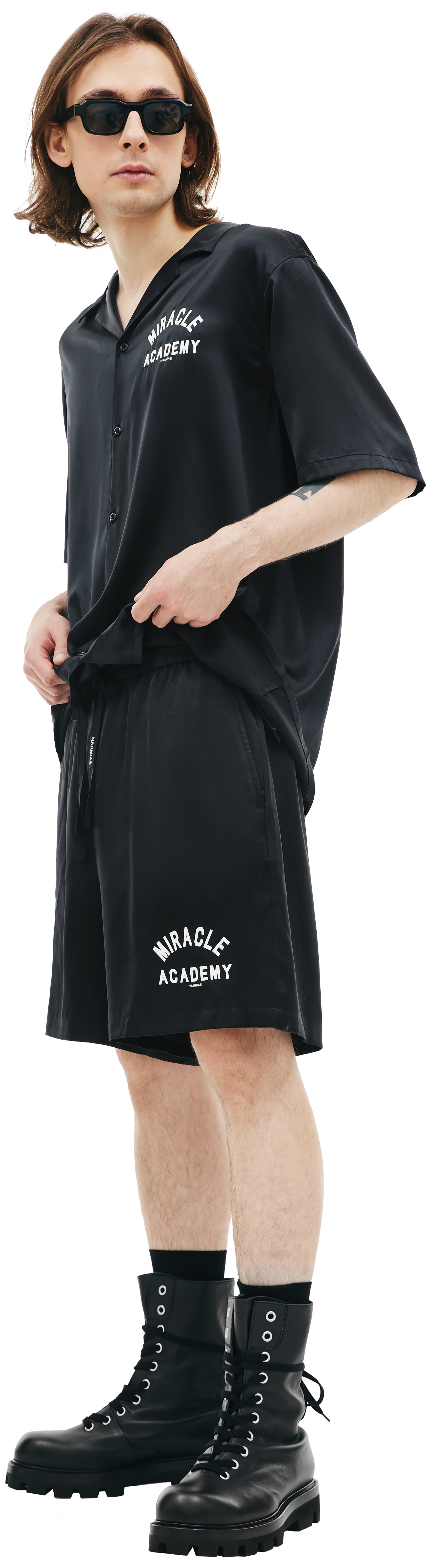 Nahmias Шелковые шорты с принтом Miracle