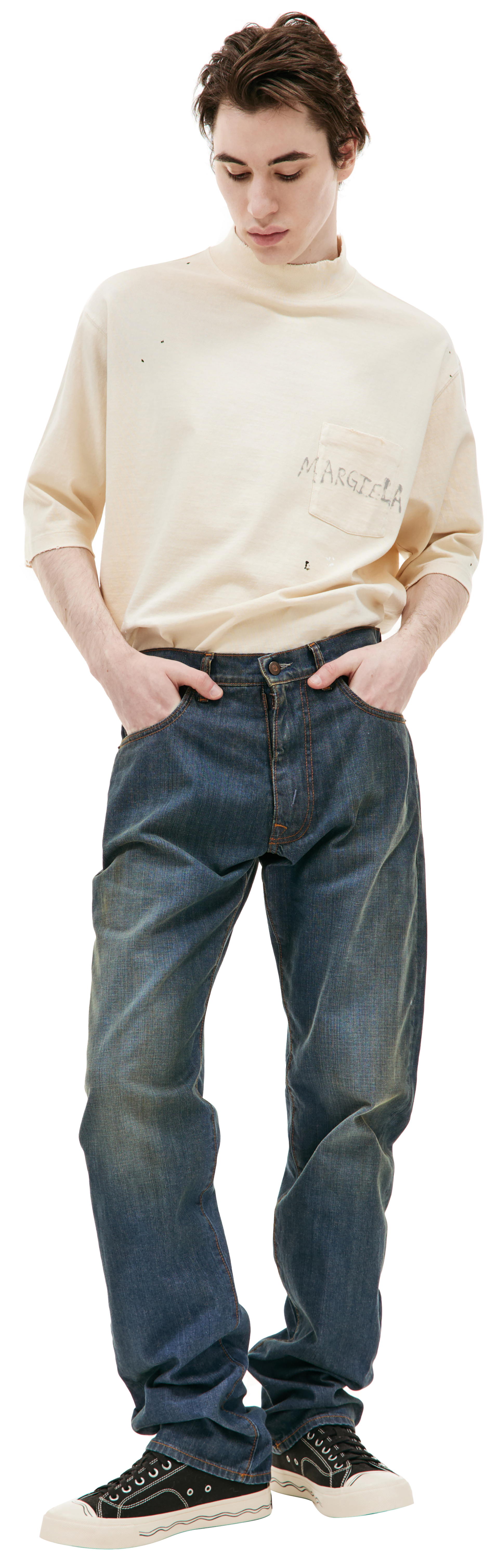 Maison Margiela Прямые джинсы с выстиранным эффектом