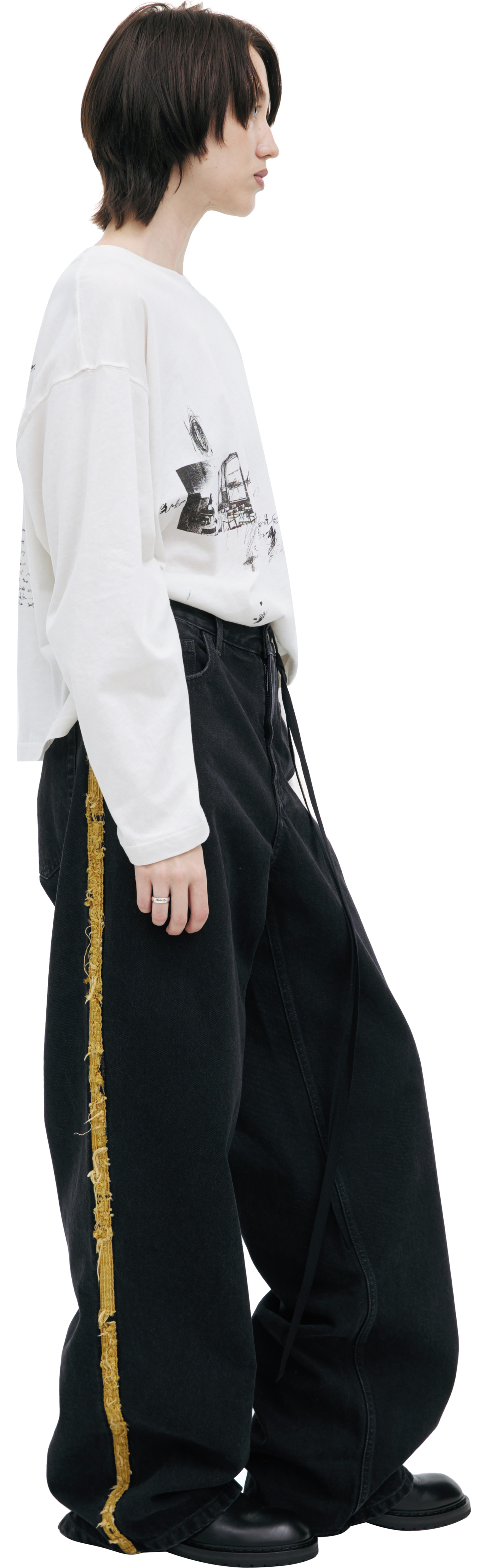 Ann Demeulemeester Свободные джинсы с лампасами
