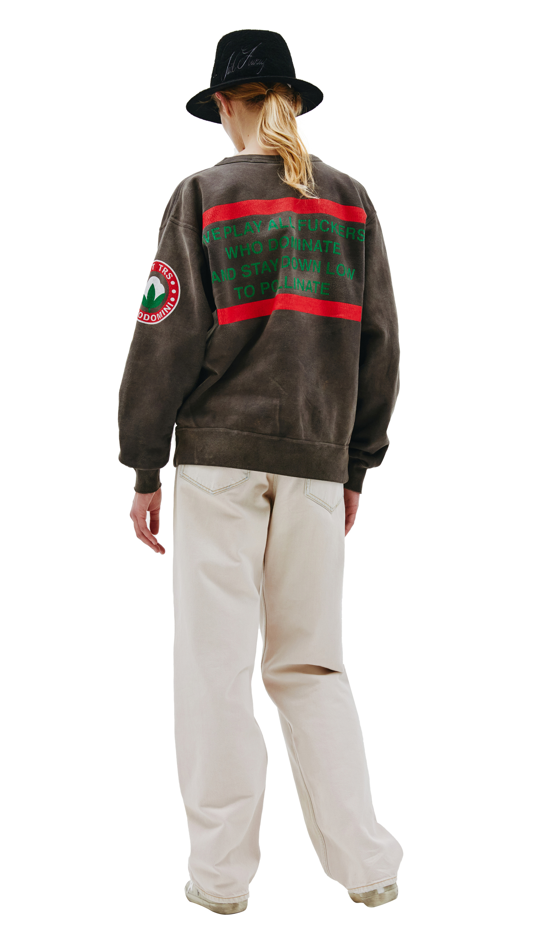 Saint Michael Серый свитшот с принтом