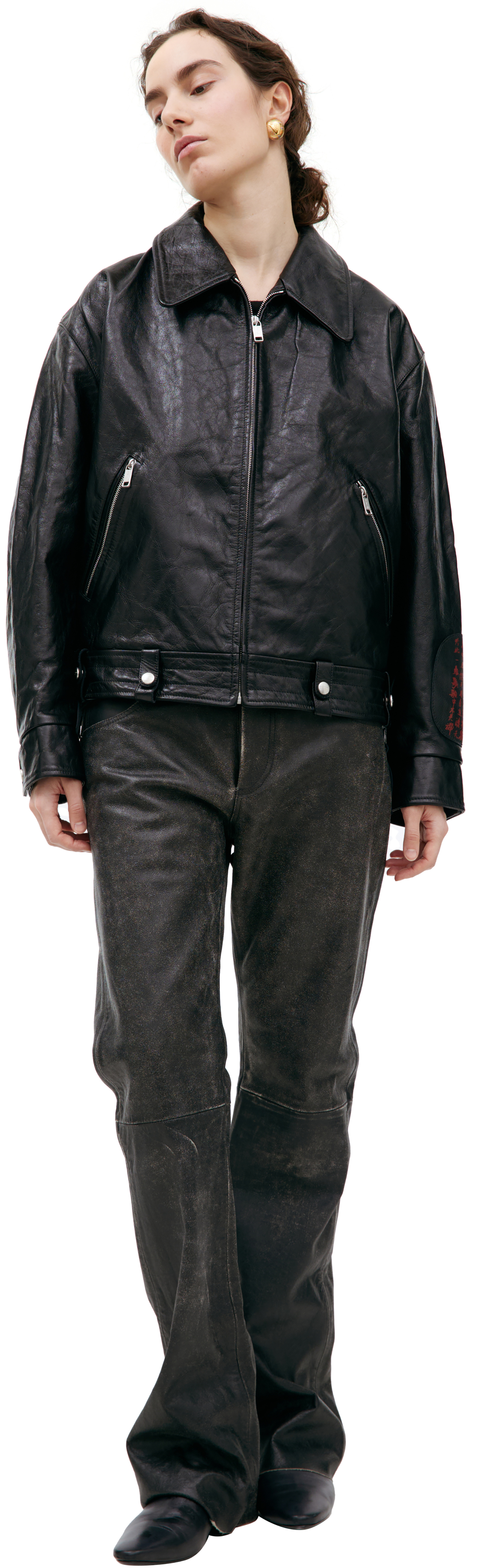 Enfants Riches Déprimés Кожаная куртка с принтом