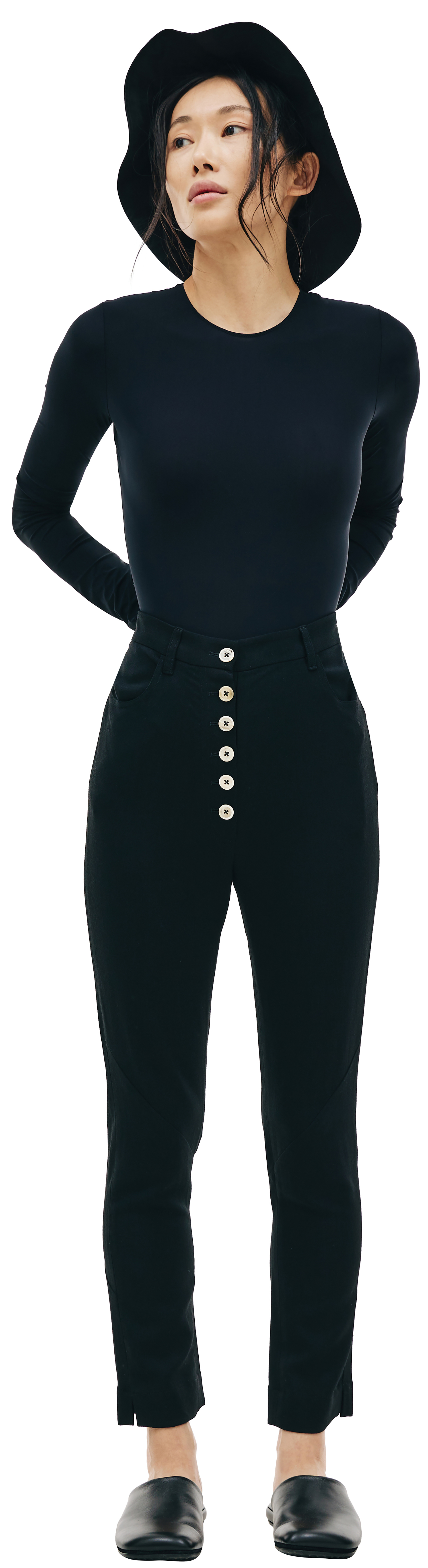 Ann Demeulemeester Черные брюки на пуговицах