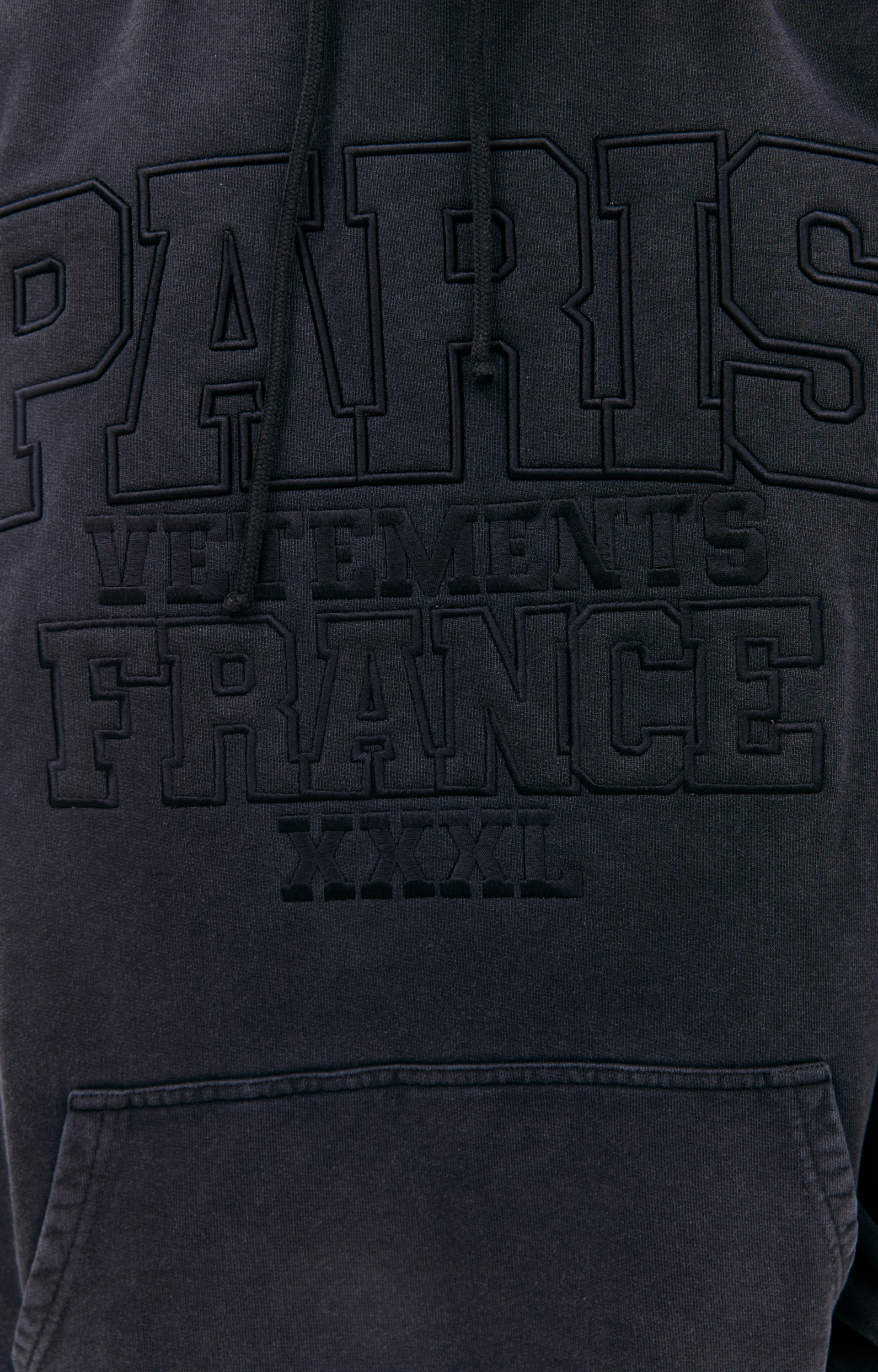 VETEMENTS Оверсайз худи с нашивкой \'PARIS XXXL\'