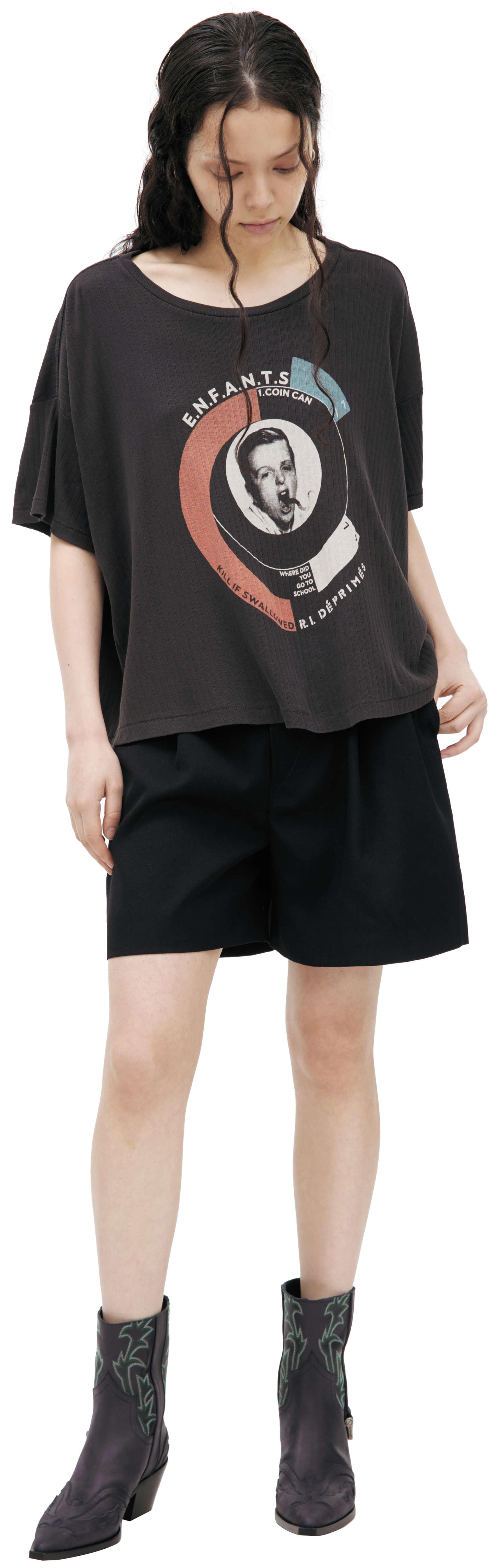 Enfants Riches Déprimés Темно-серая футболка с принтом