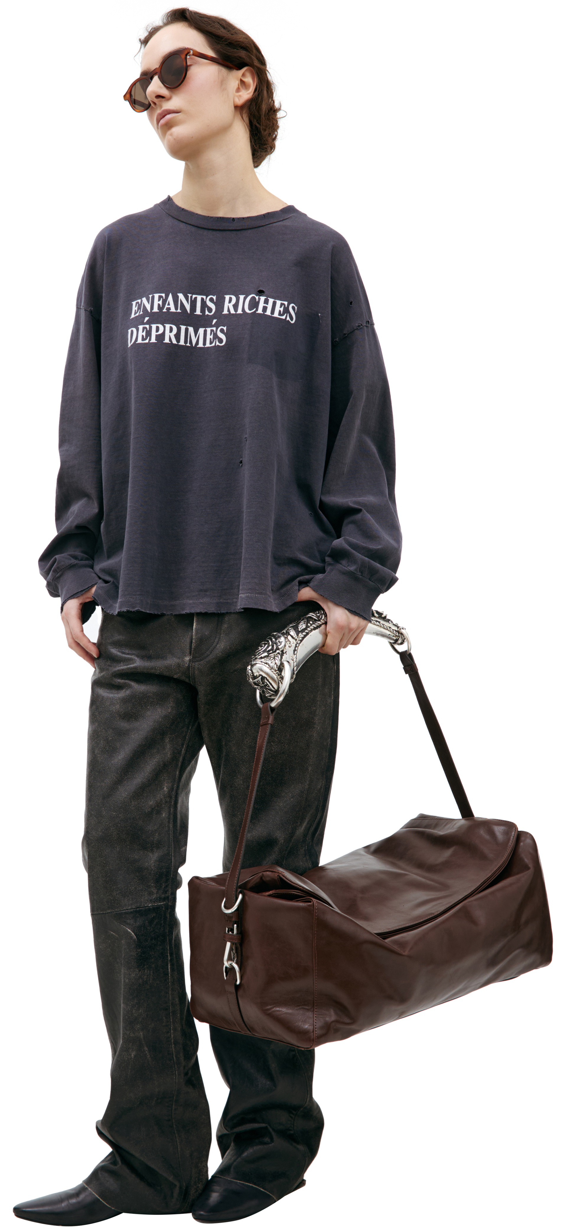 Enfants Riches Déprimés Рваный лонгслив с логотипом