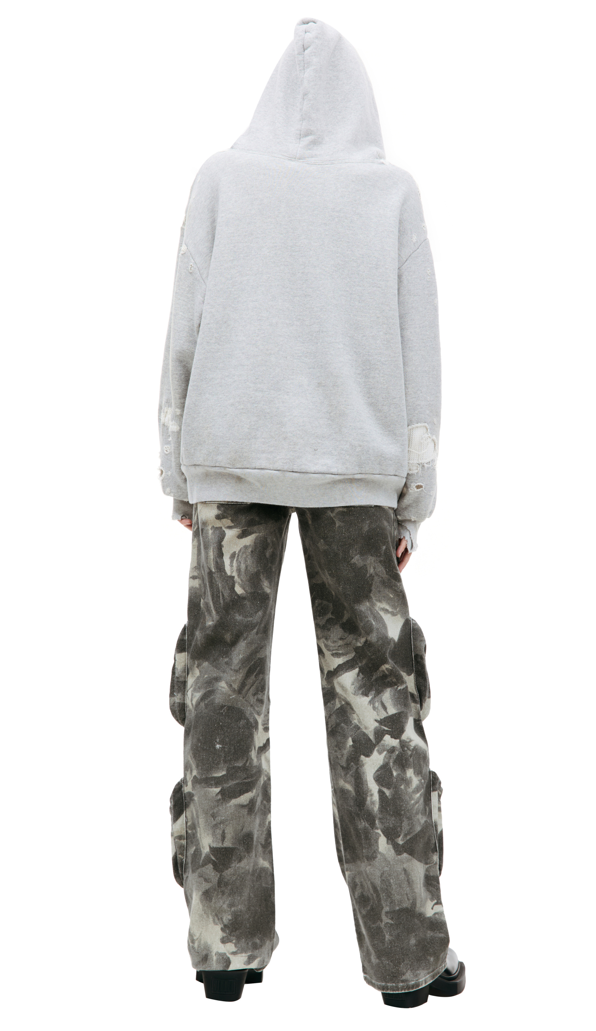 Saint Mxxxxxx Рваное худи с патчем