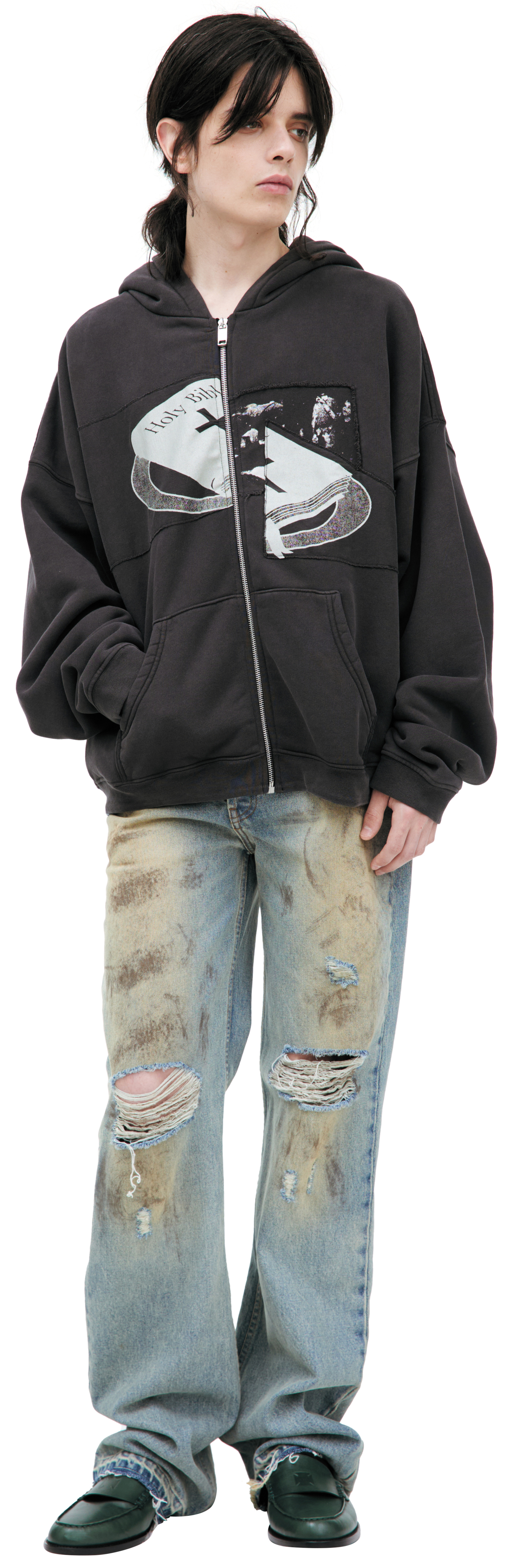 Enfants Riches Déprimés Черное худи на молнии