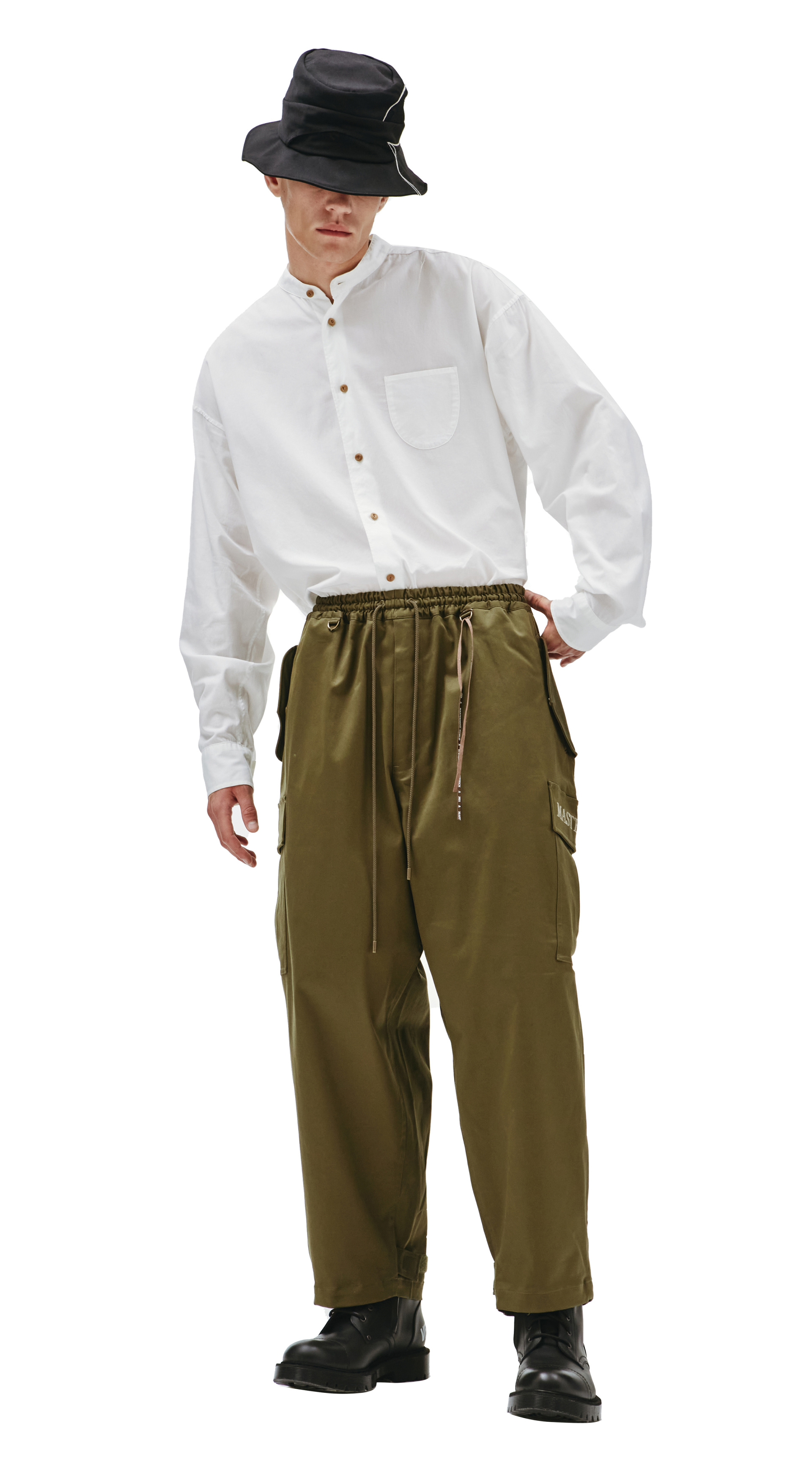 Y\'s Черная шляпа с белыми нитями