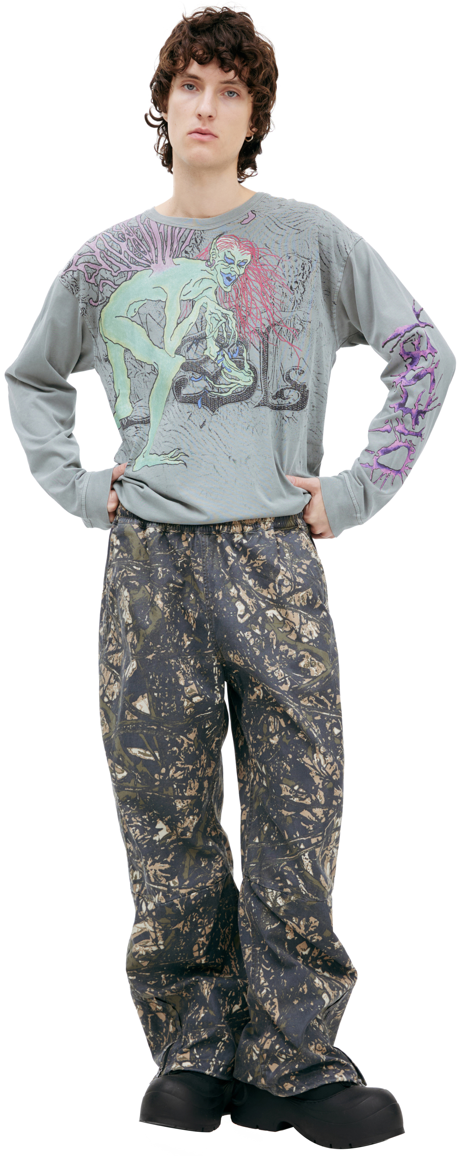 Diesel Широкие брюки с монопринтом