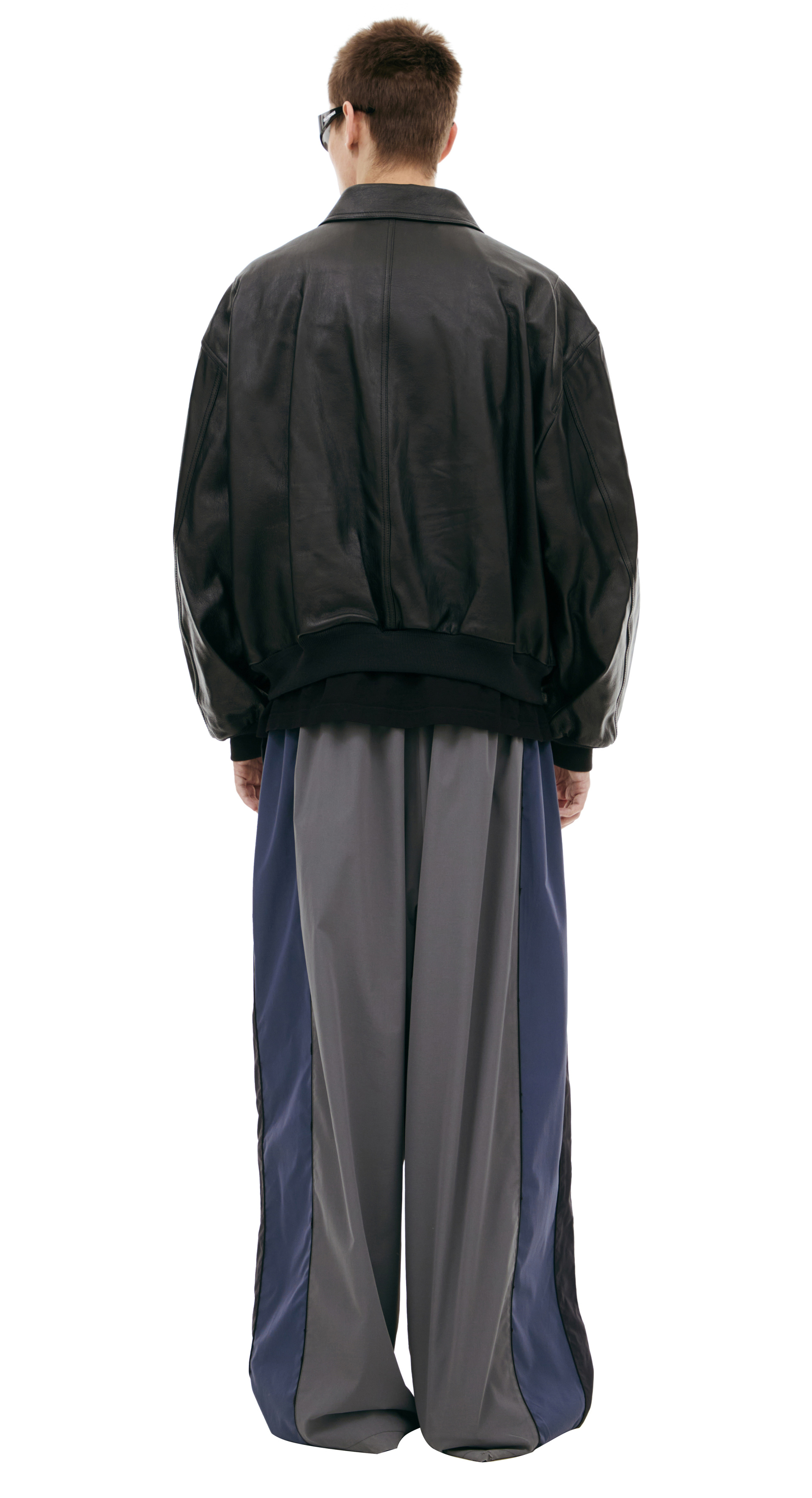 Balenciaga Кожаная куртка с патчами