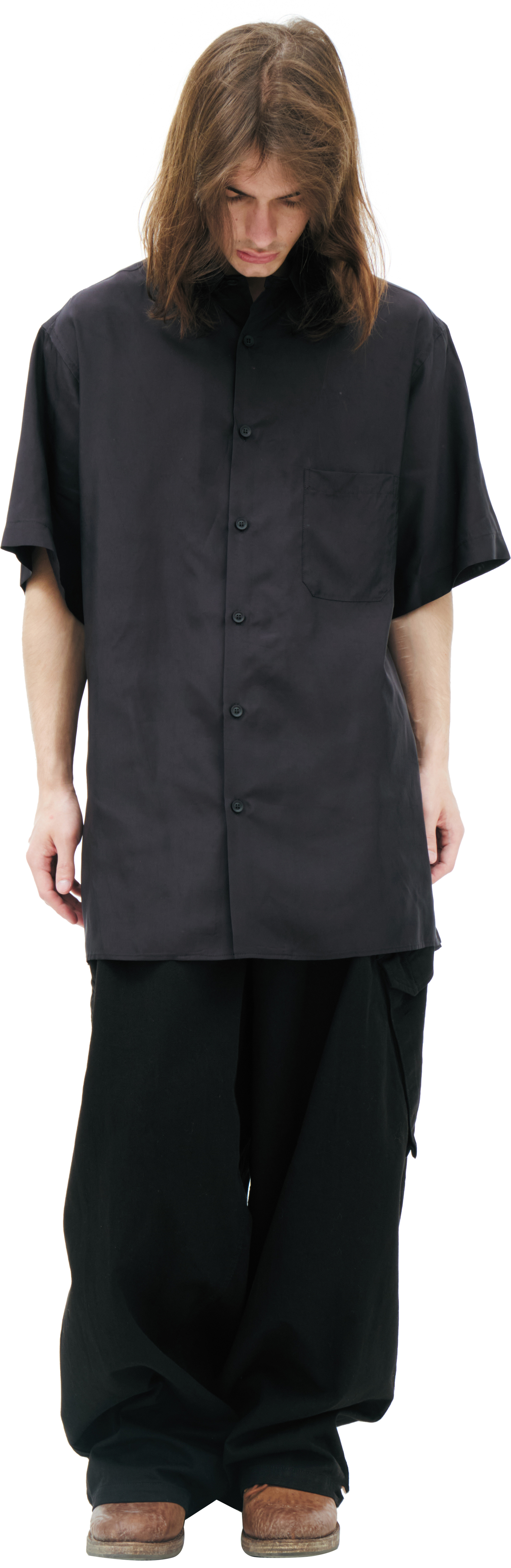 Yohji Yamamoto Рубашка с коротким рукавом