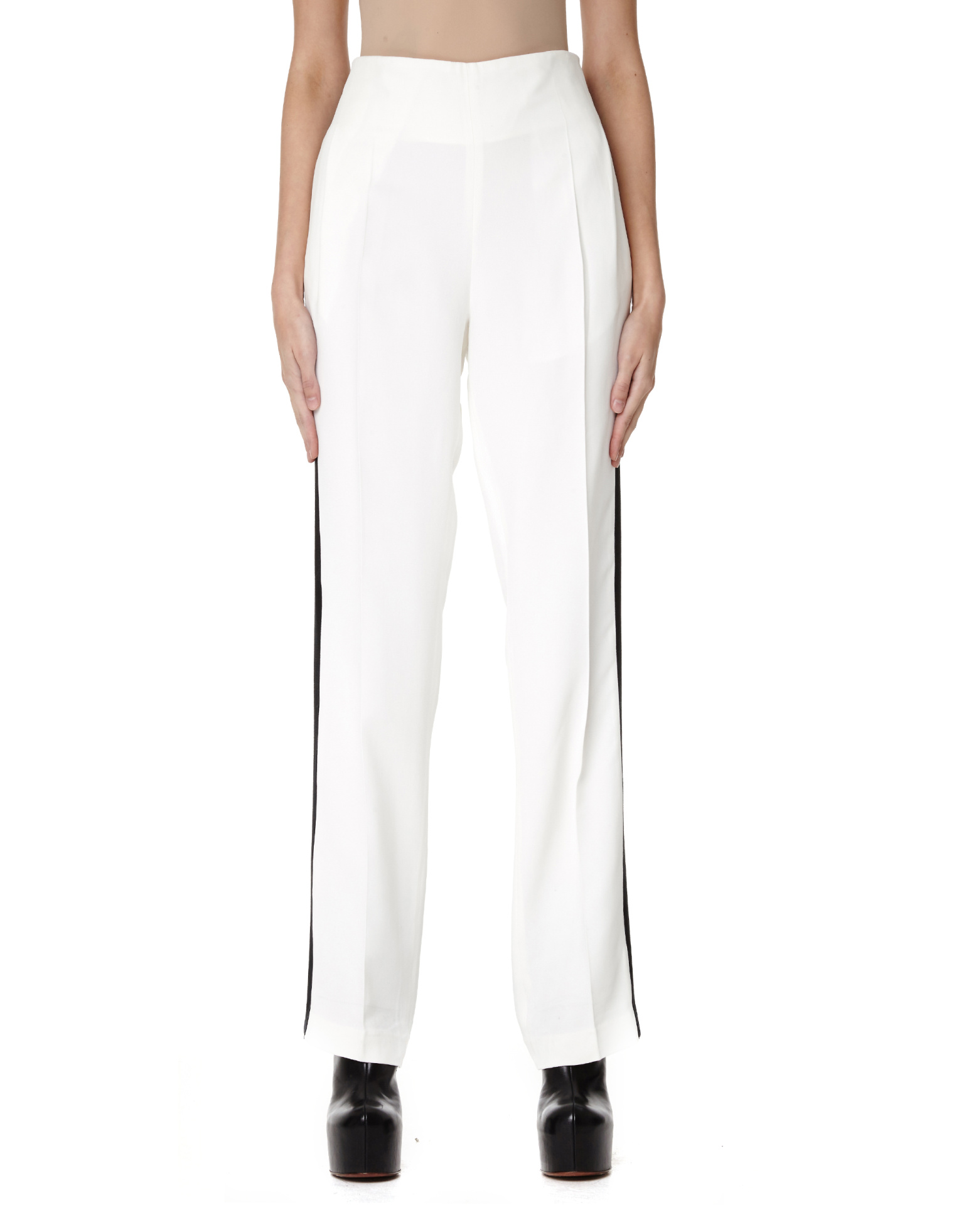 Haider Ackermann Широкие белые брюки с лампасами