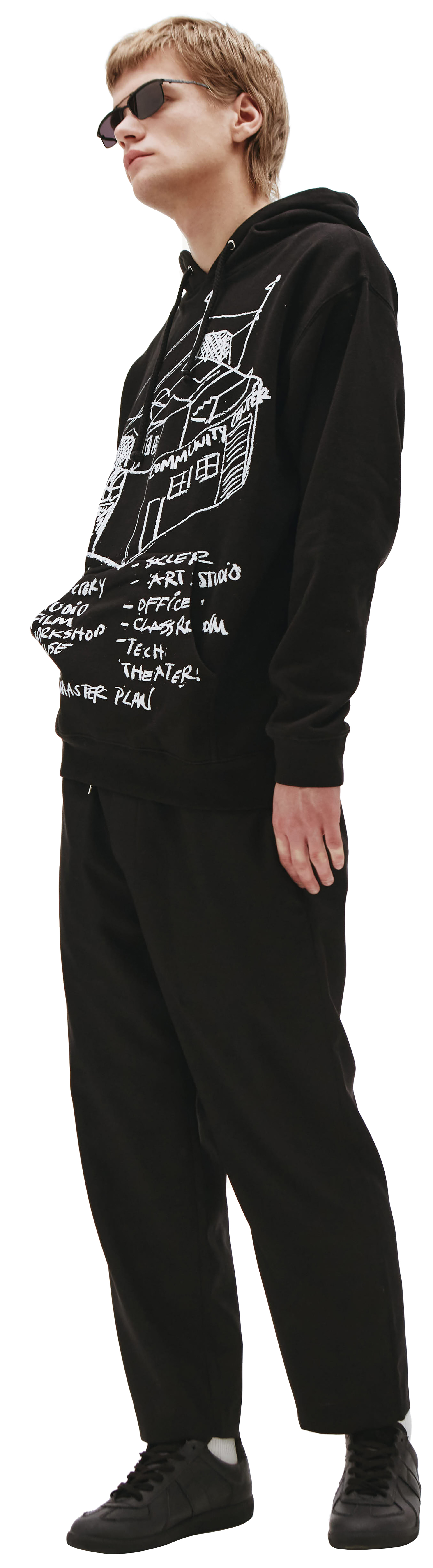 KidSuper Черное худи из хлопка с принтом