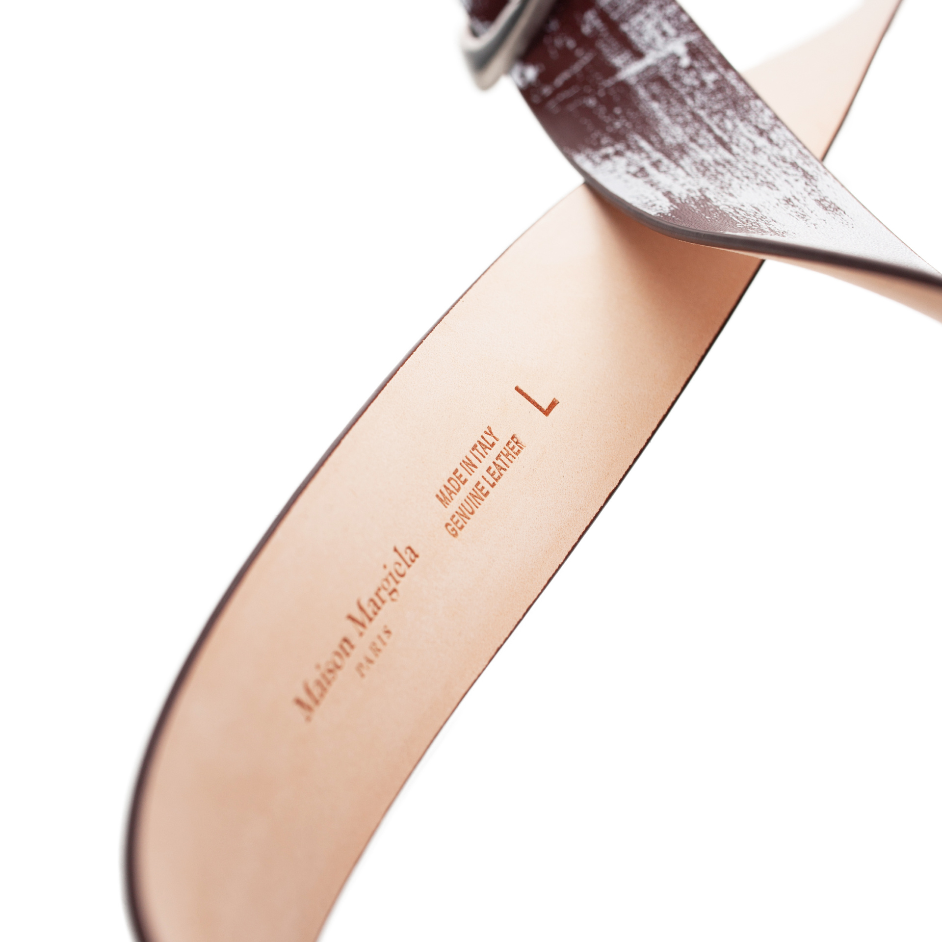 Maison Margiela Кожаный ремень Bianchetto в  краске