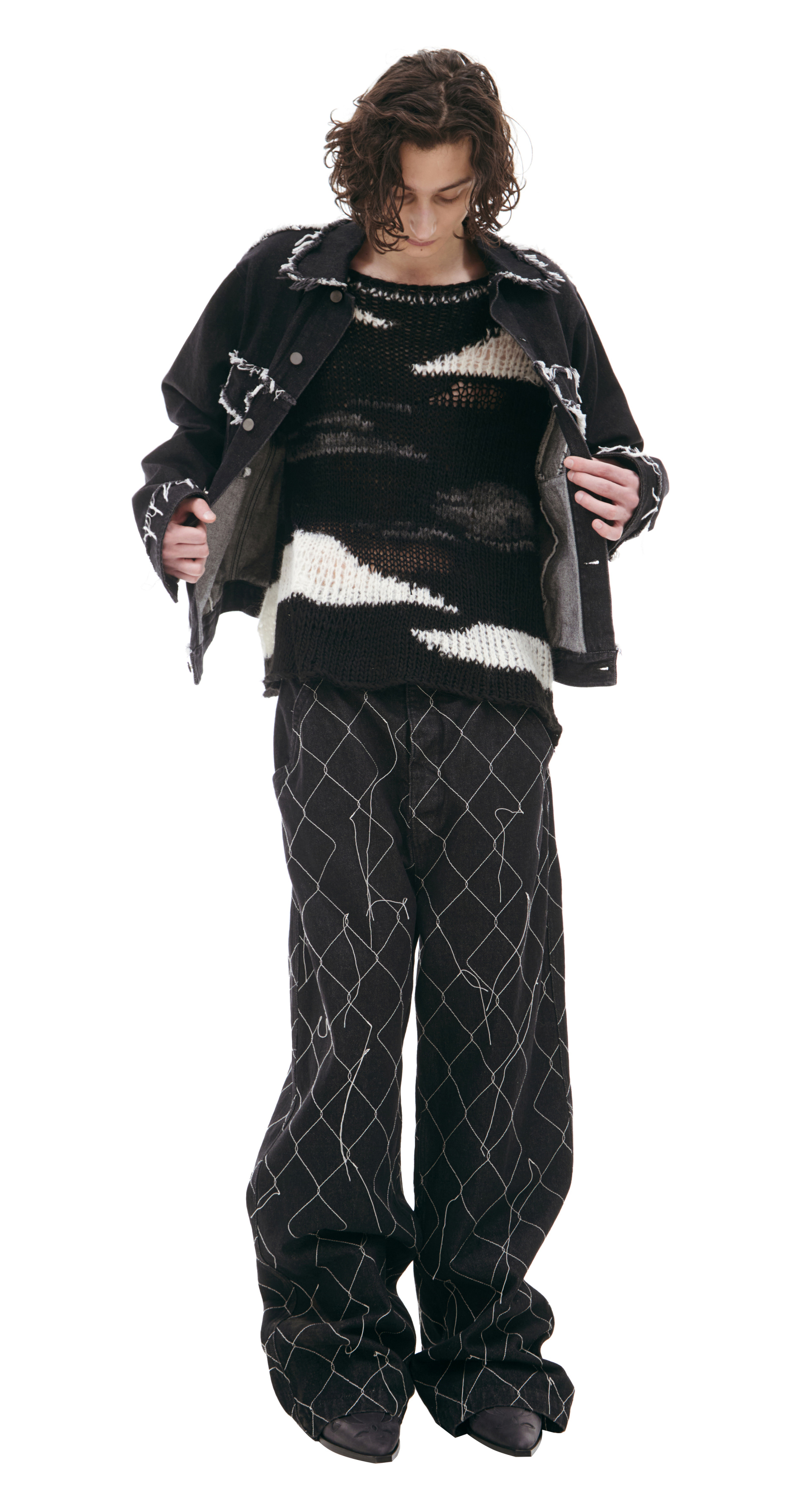 AIREI Джинсовая куртка с с контрастными швами