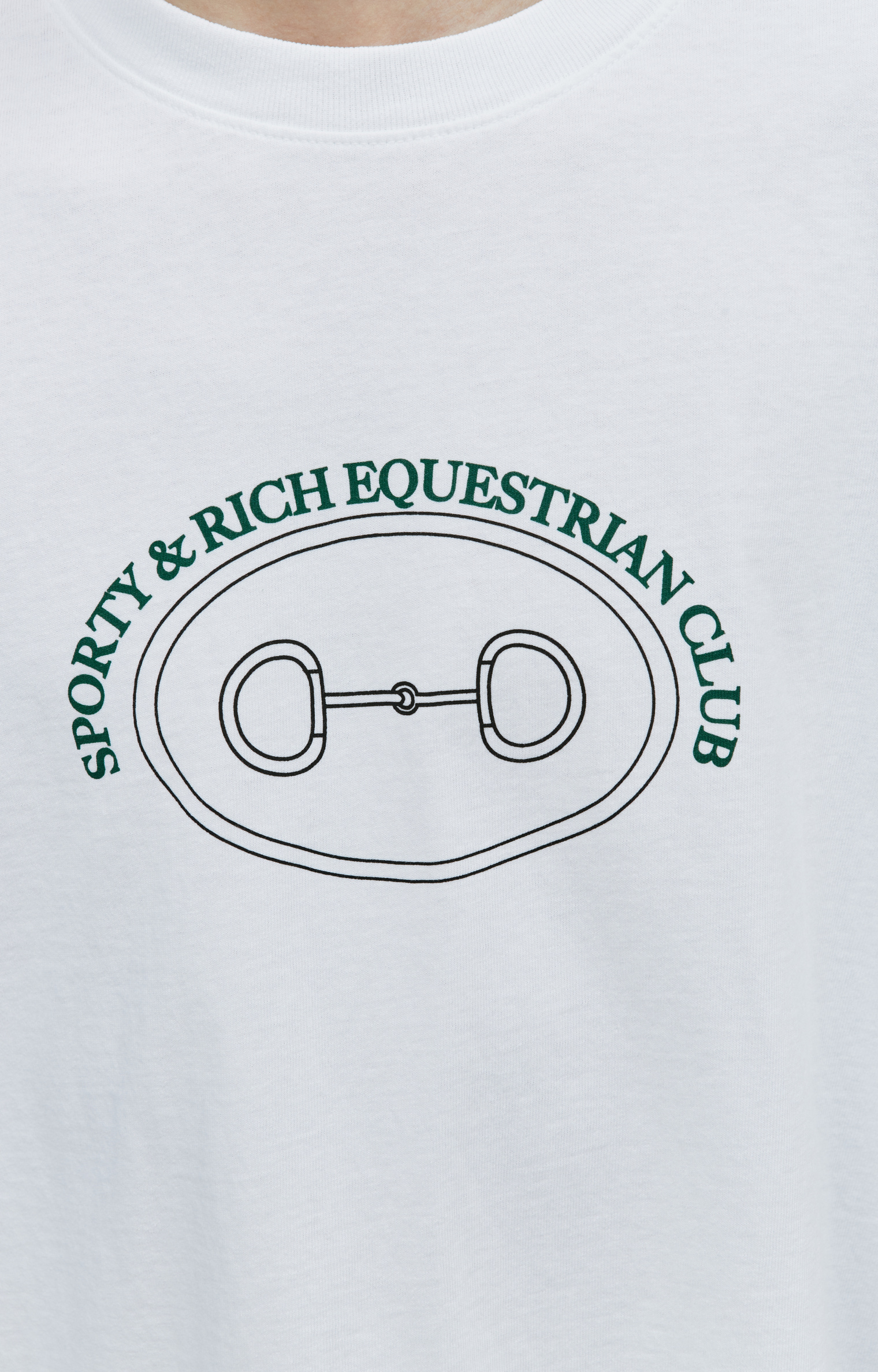 SPORTY & RICH Белая футболка с принтом Equestrian club