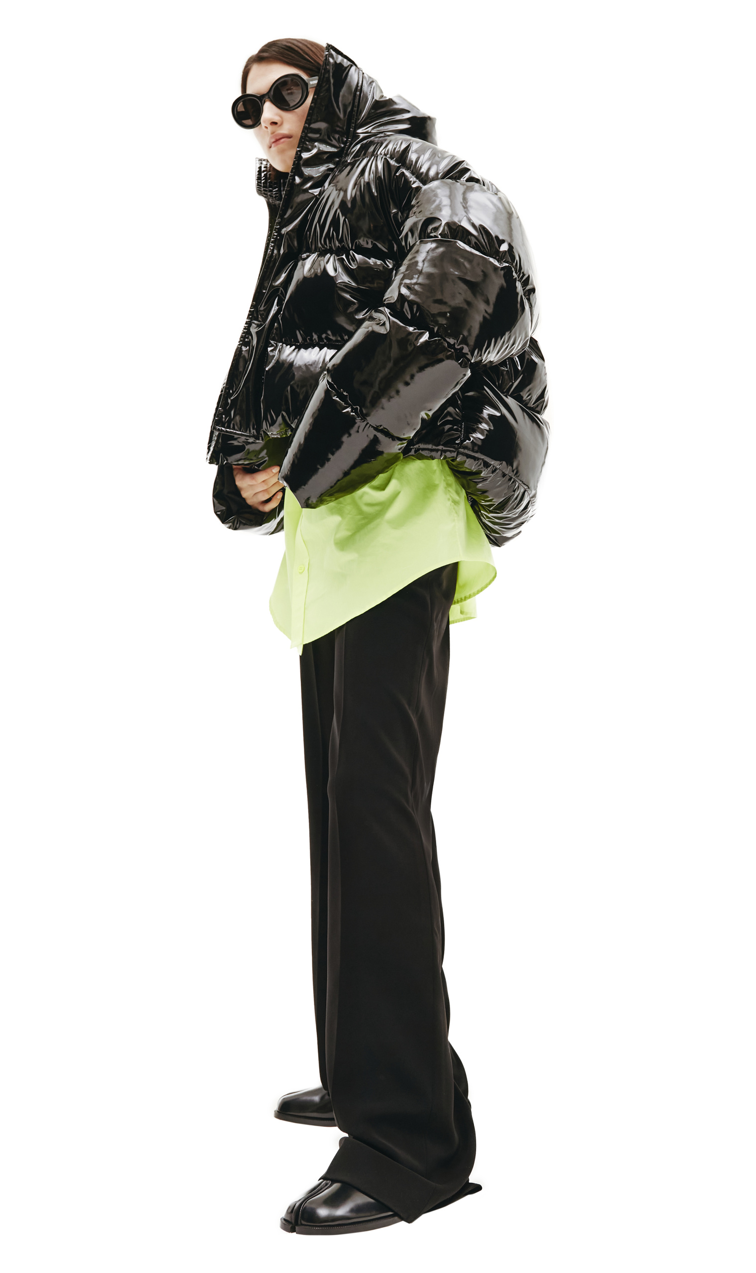 Balenciaga Укороченный лакированный пуховик