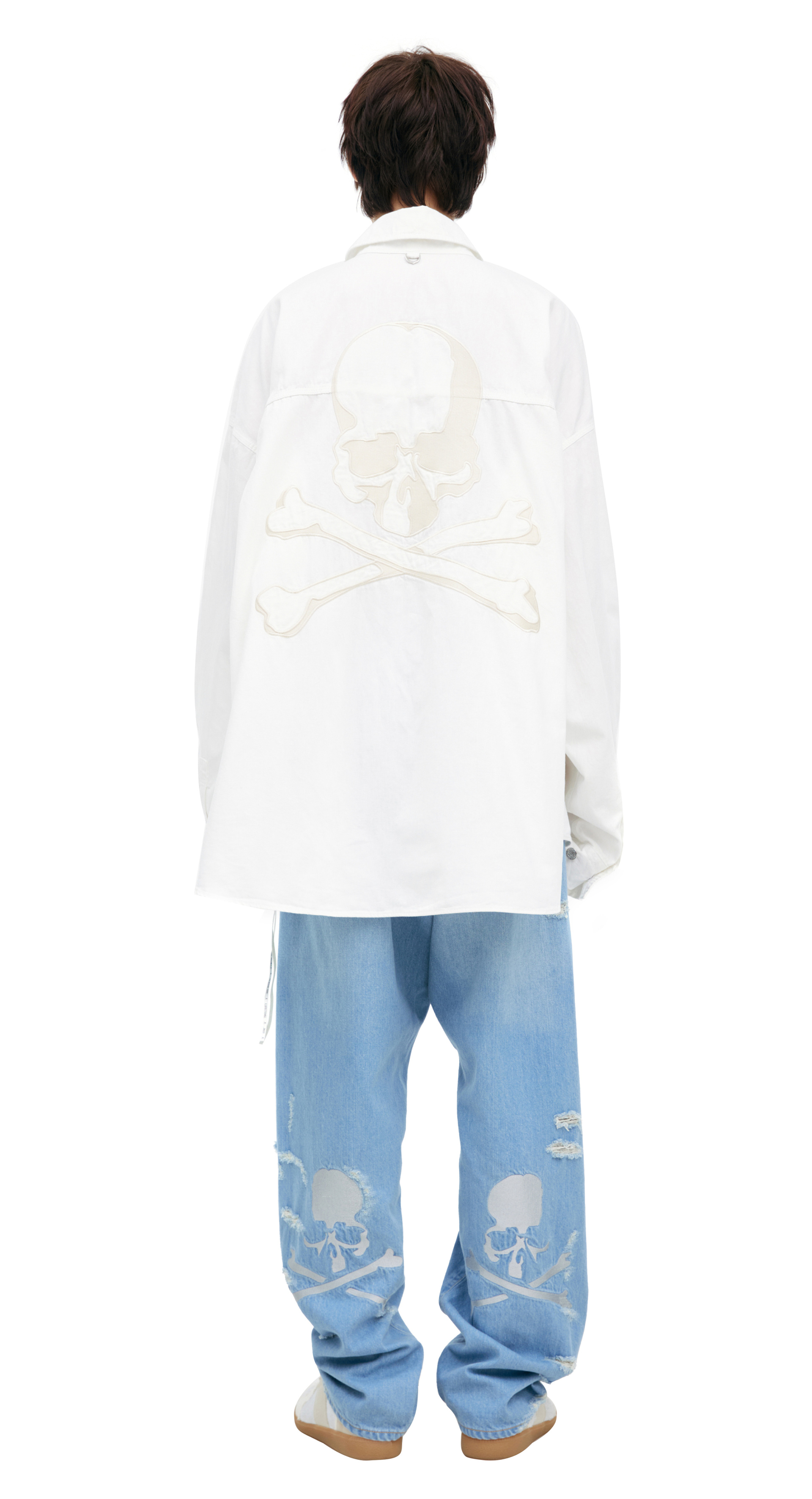 Mastermind WORLD Белая рубашка с вышивкой