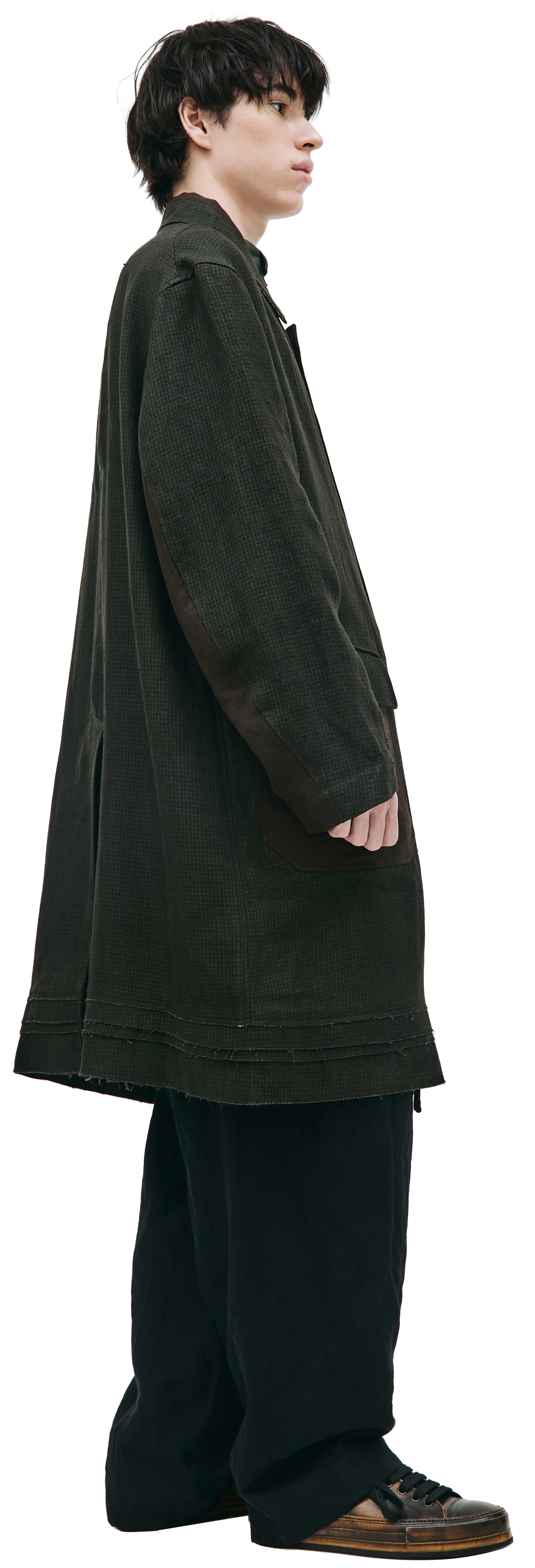 Ziggy Chen Льняное пальто в клетку