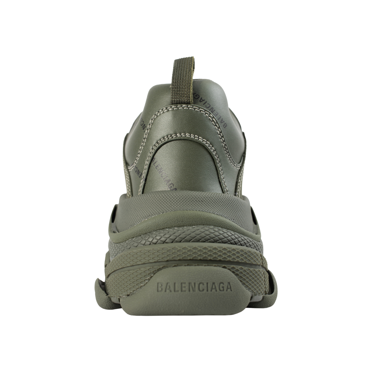 Balenciaga Зеленые кроссовки Triple S с логотипом