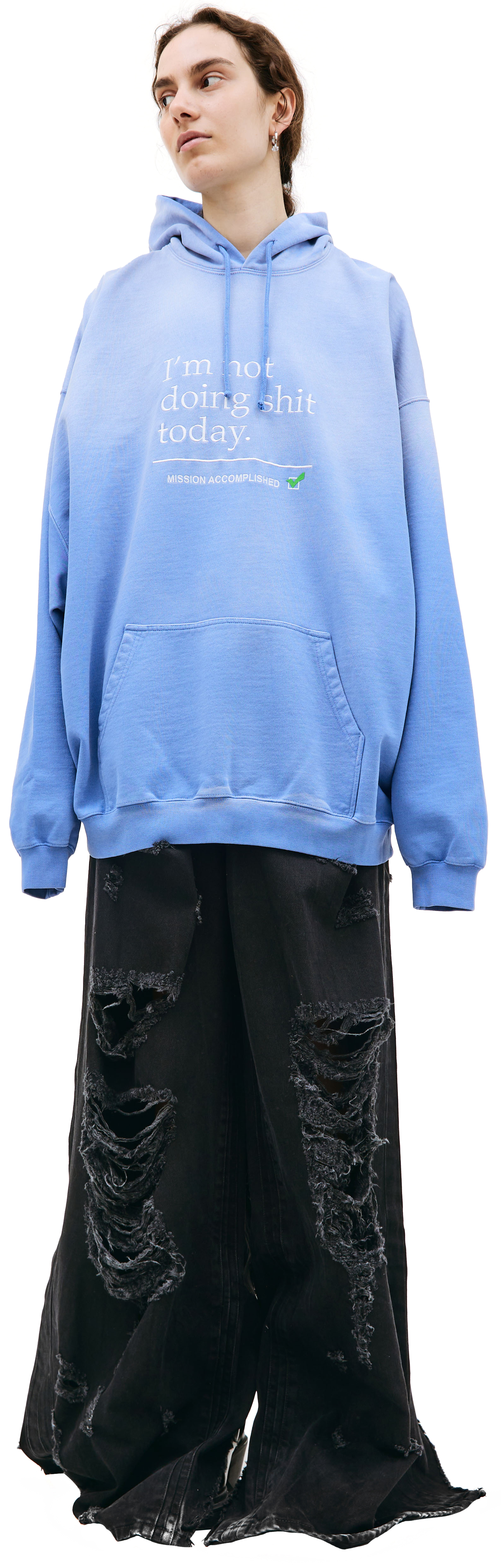 VETEMENTS Худи с вышивкой \'I\'m Not Doing Shit Today\'