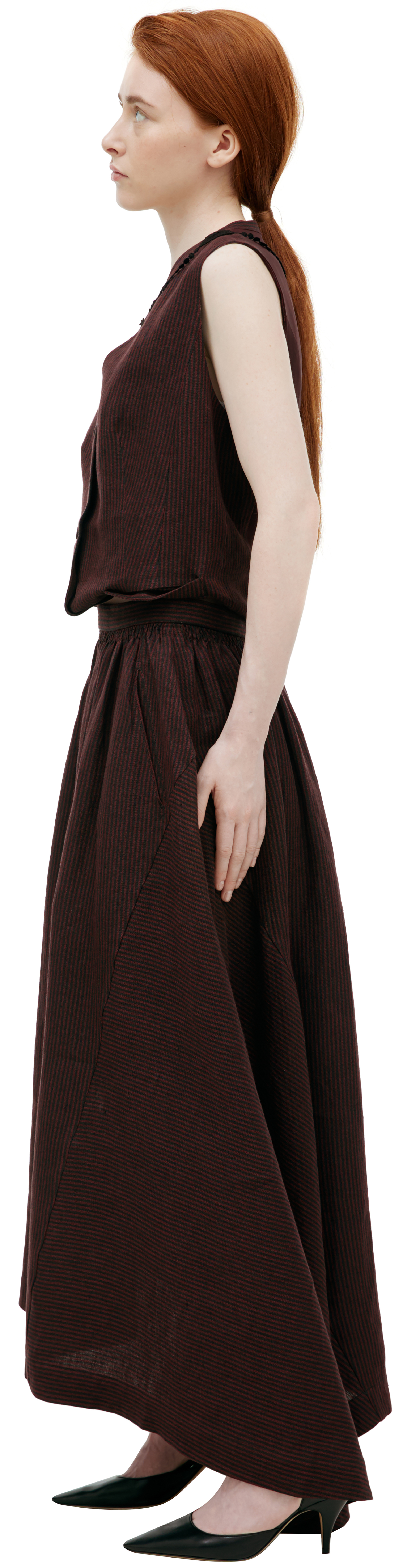 Ziggy Chen Юбка миди в полоску