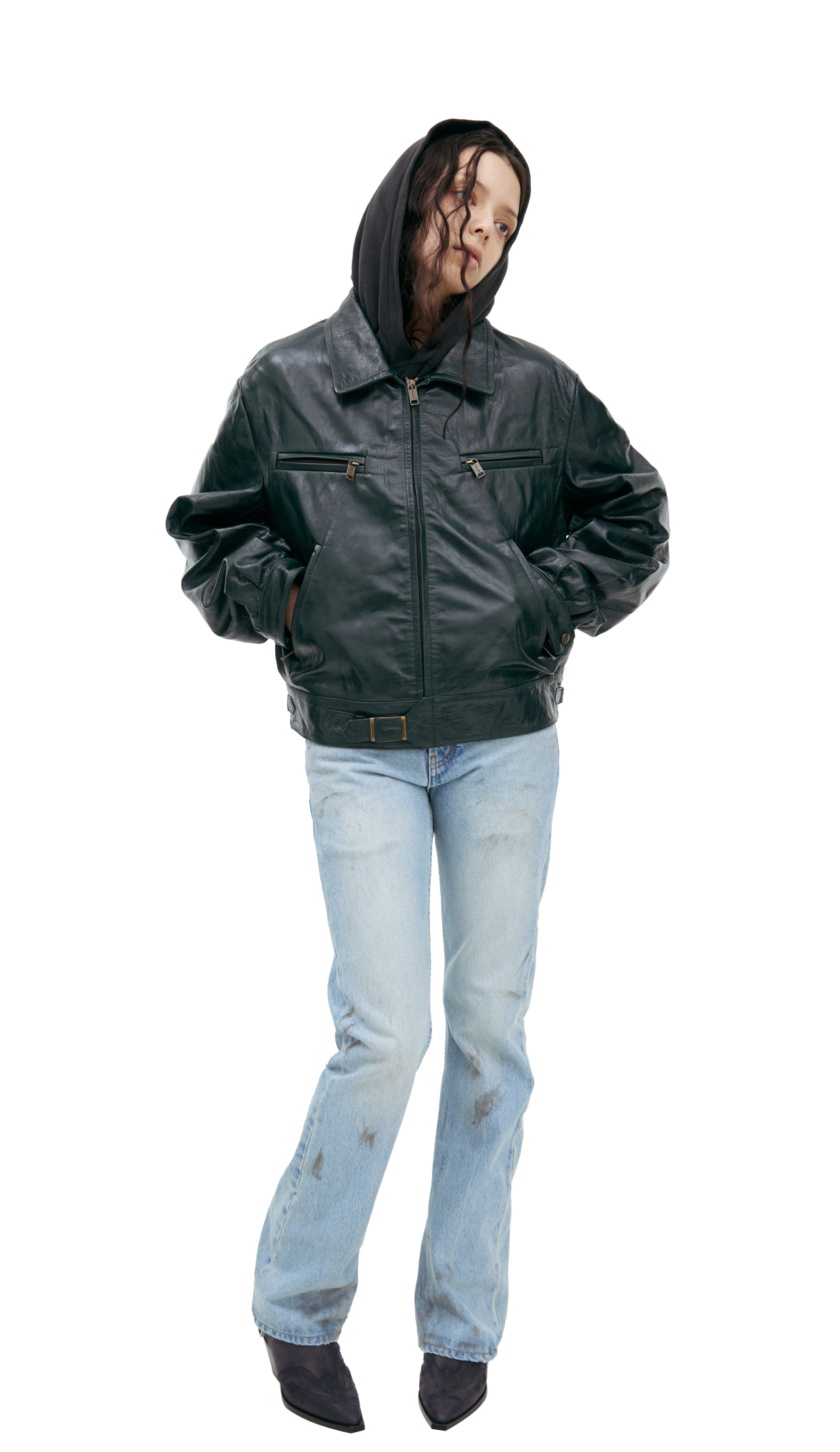 Enfants Riches Déprimés Кожаная куртка на молнии