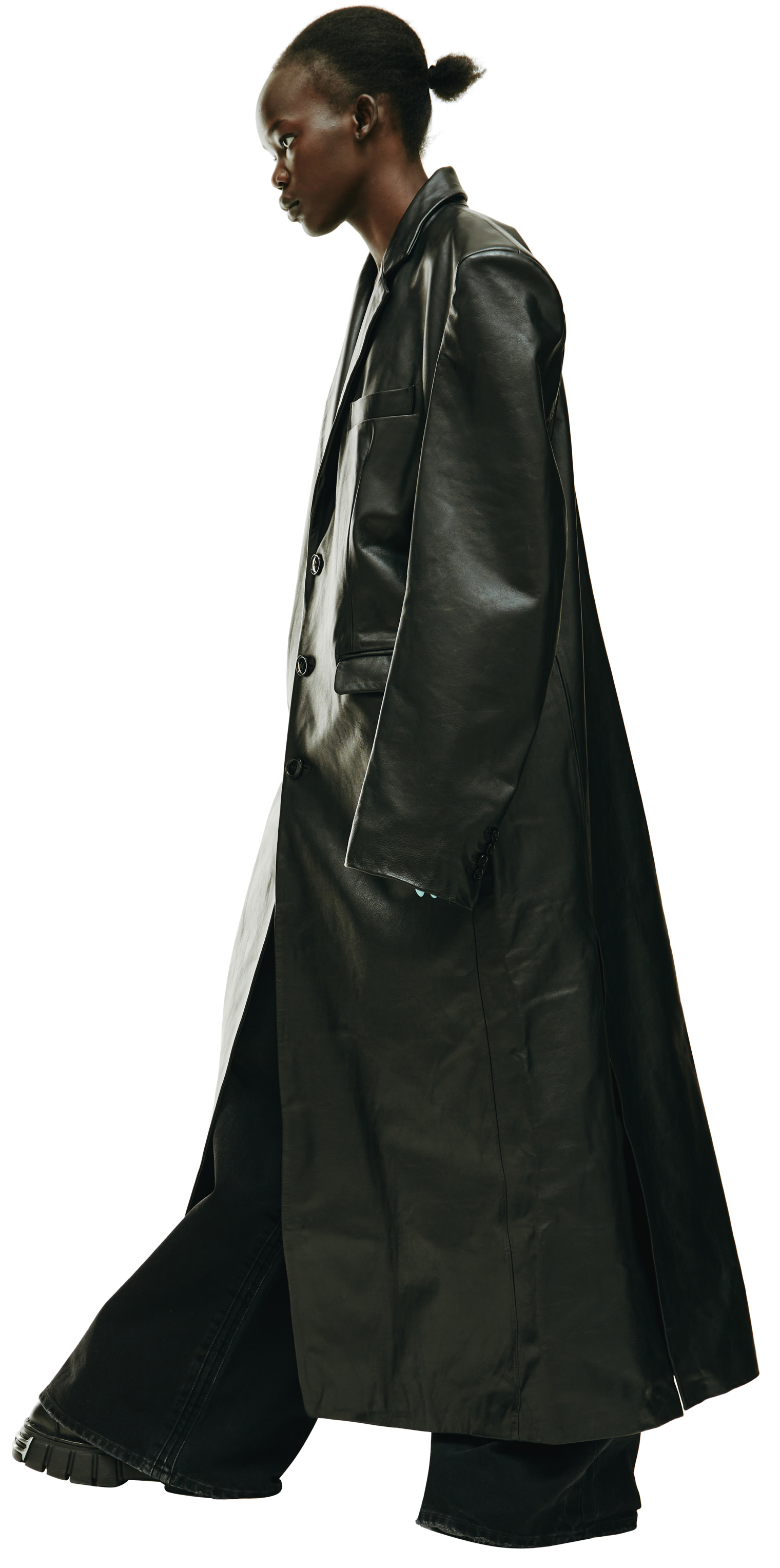 VETEMENTS Кожаное оверсайз пальто