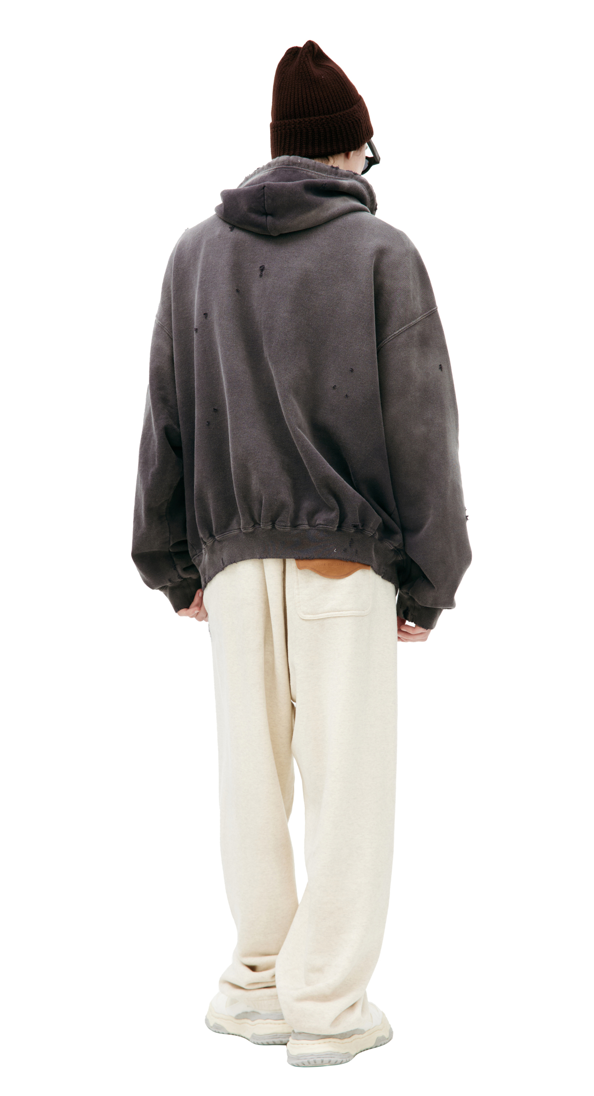 Maison Mihara Yasuhiro Серое худи на молнии