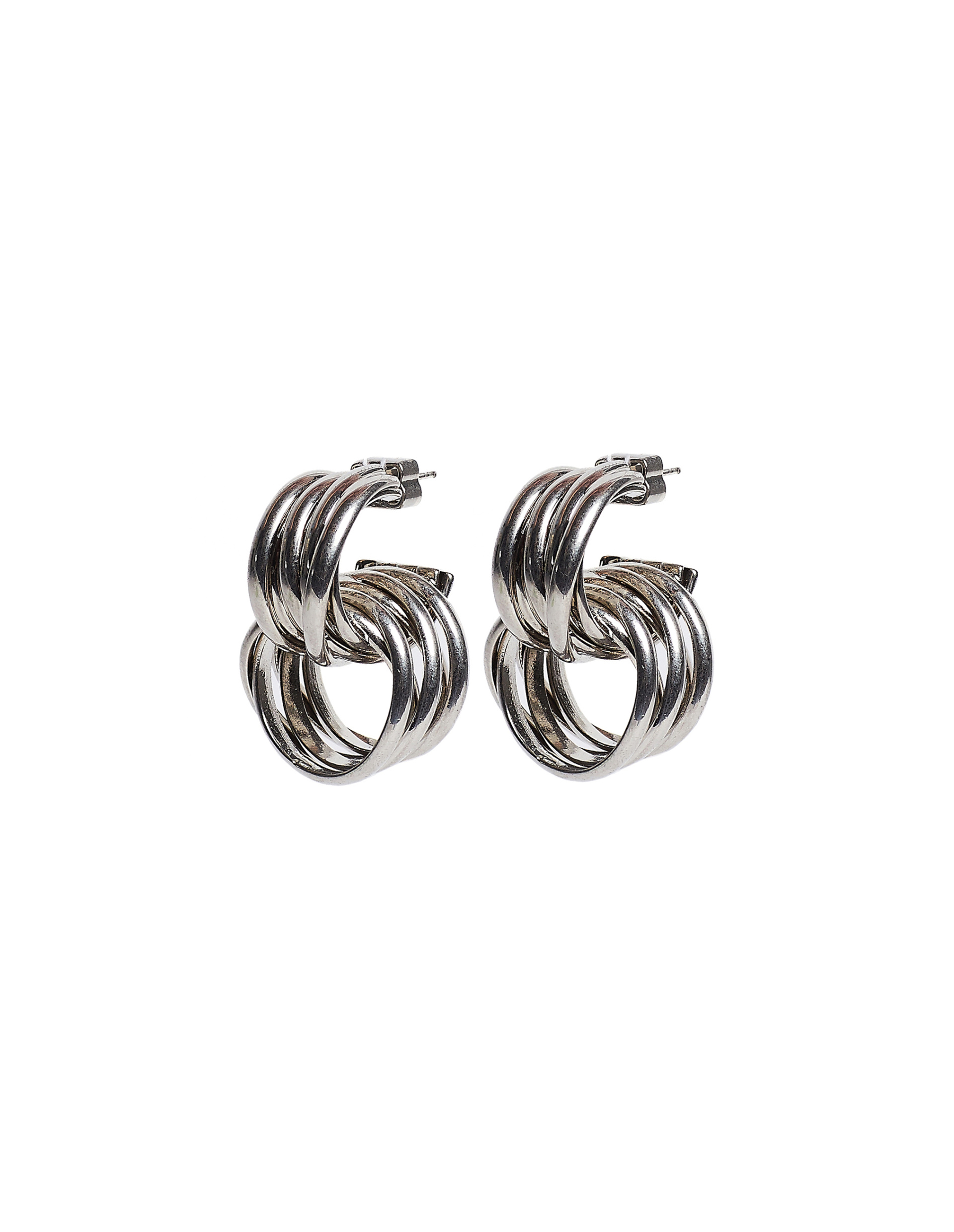 Balenciaga Серебристые серьги Multirings