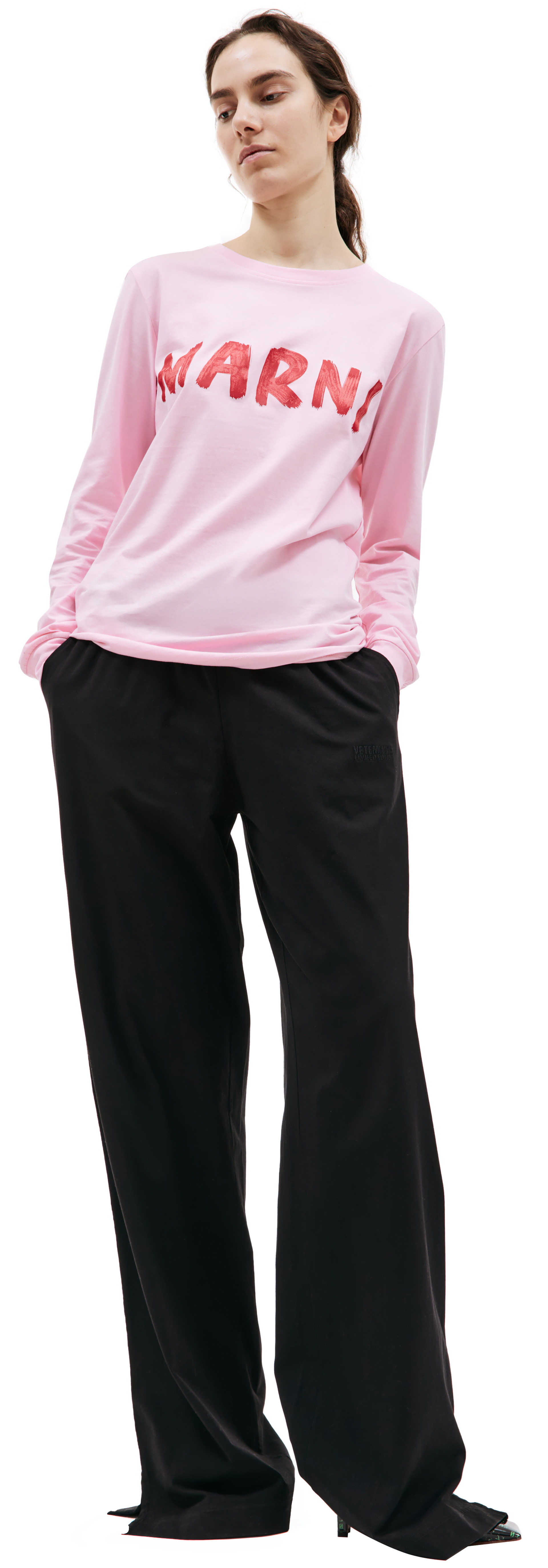 Marni Розовый лонгслив с логотипом