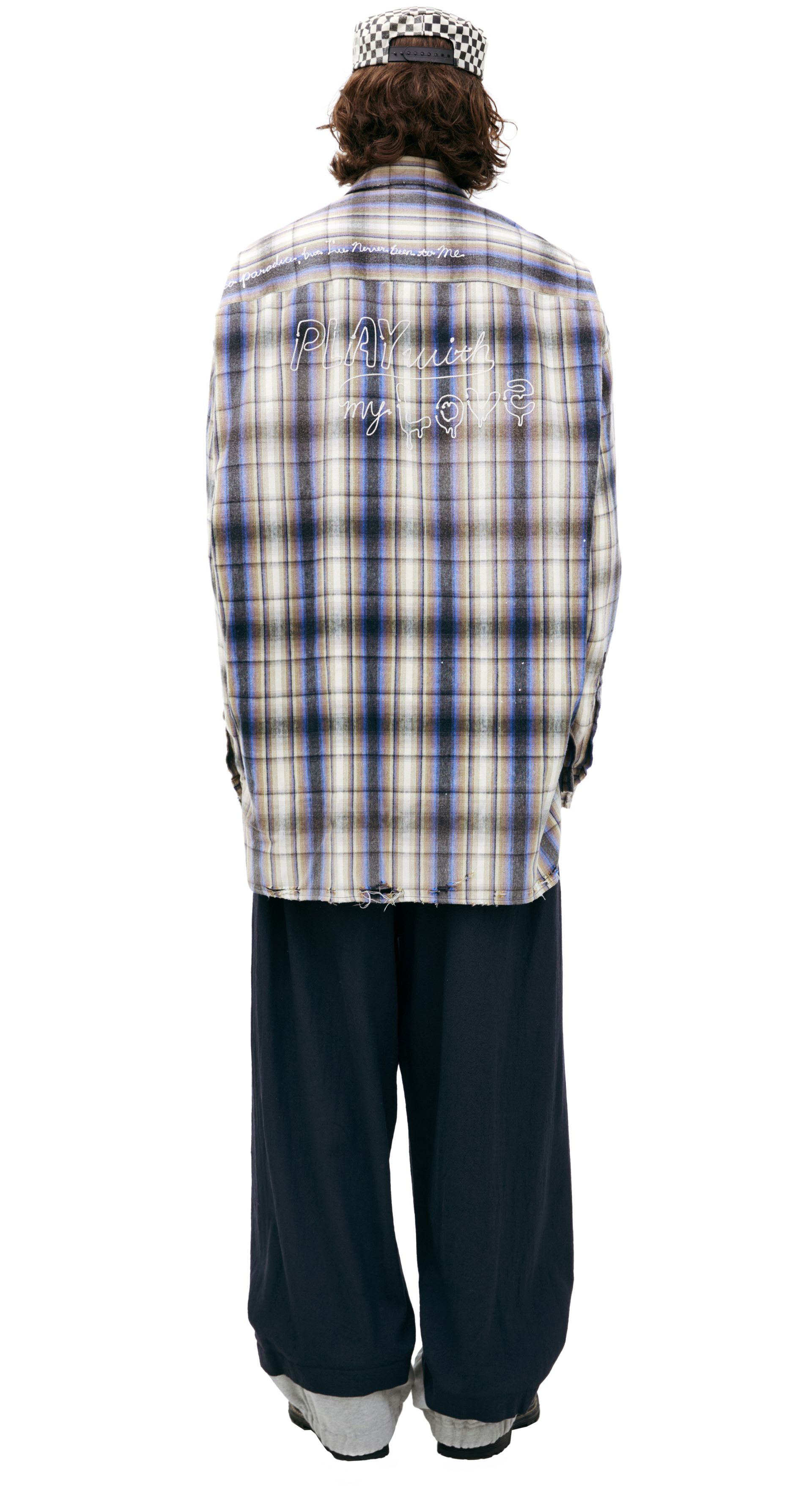 Maison Mihara Yasuhiro Хлопковая рубашка в клетку