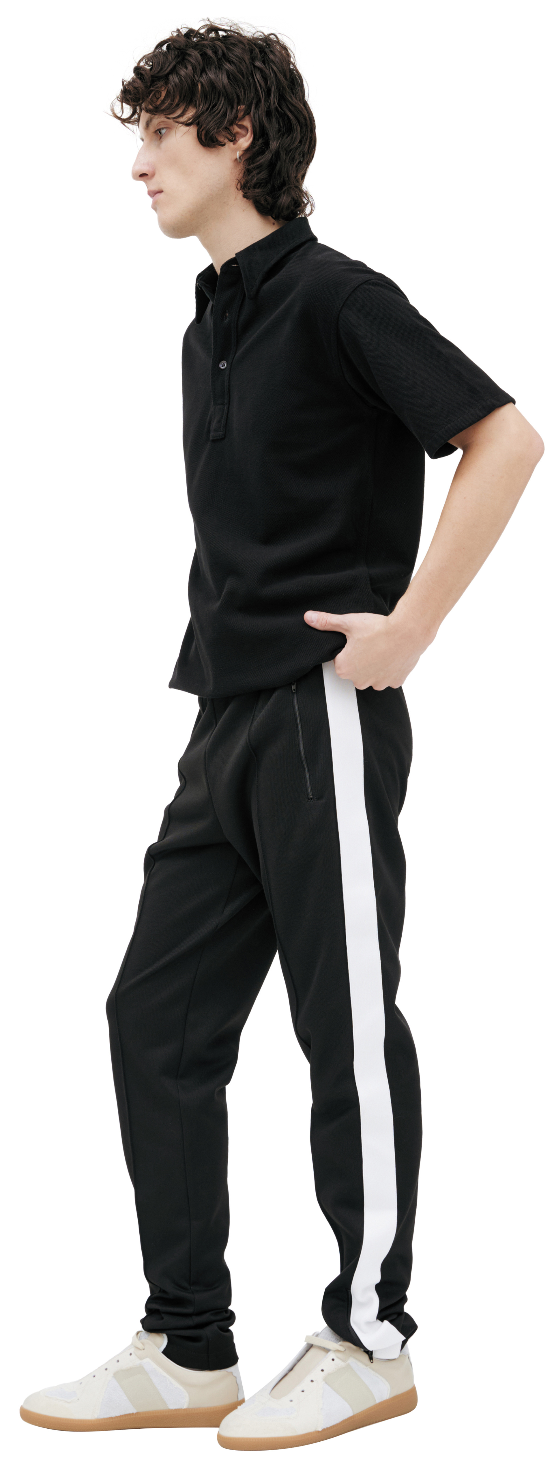 Maison Margiela Черные брюки с лампасами